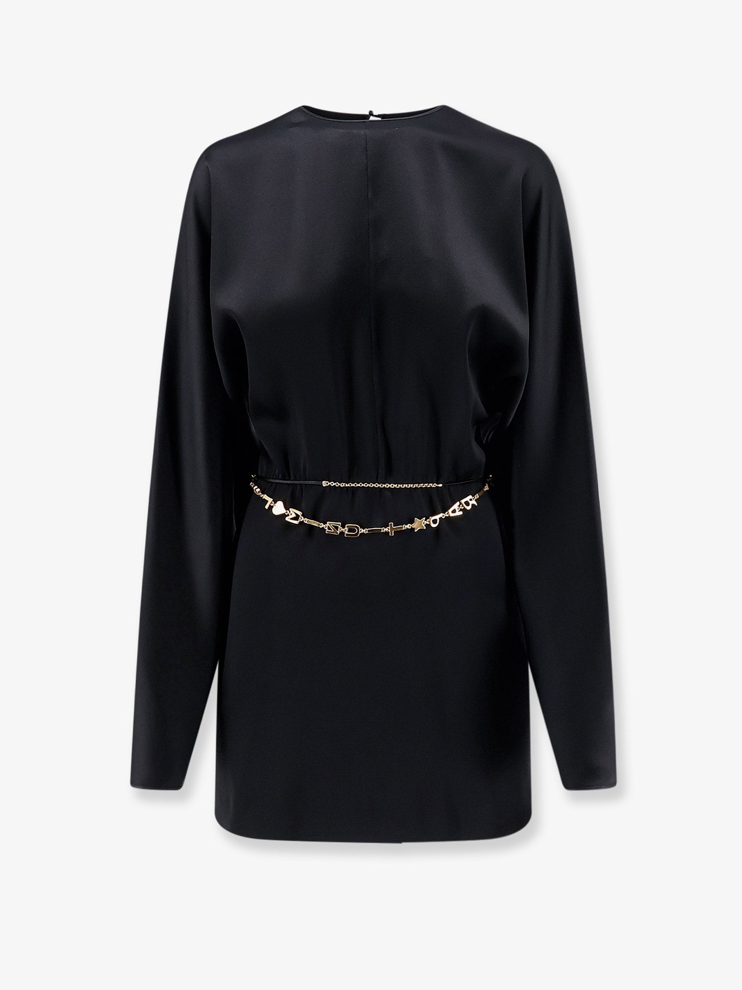 Saint Laurent Mini Lenght Dress With Gold Metal Detail
