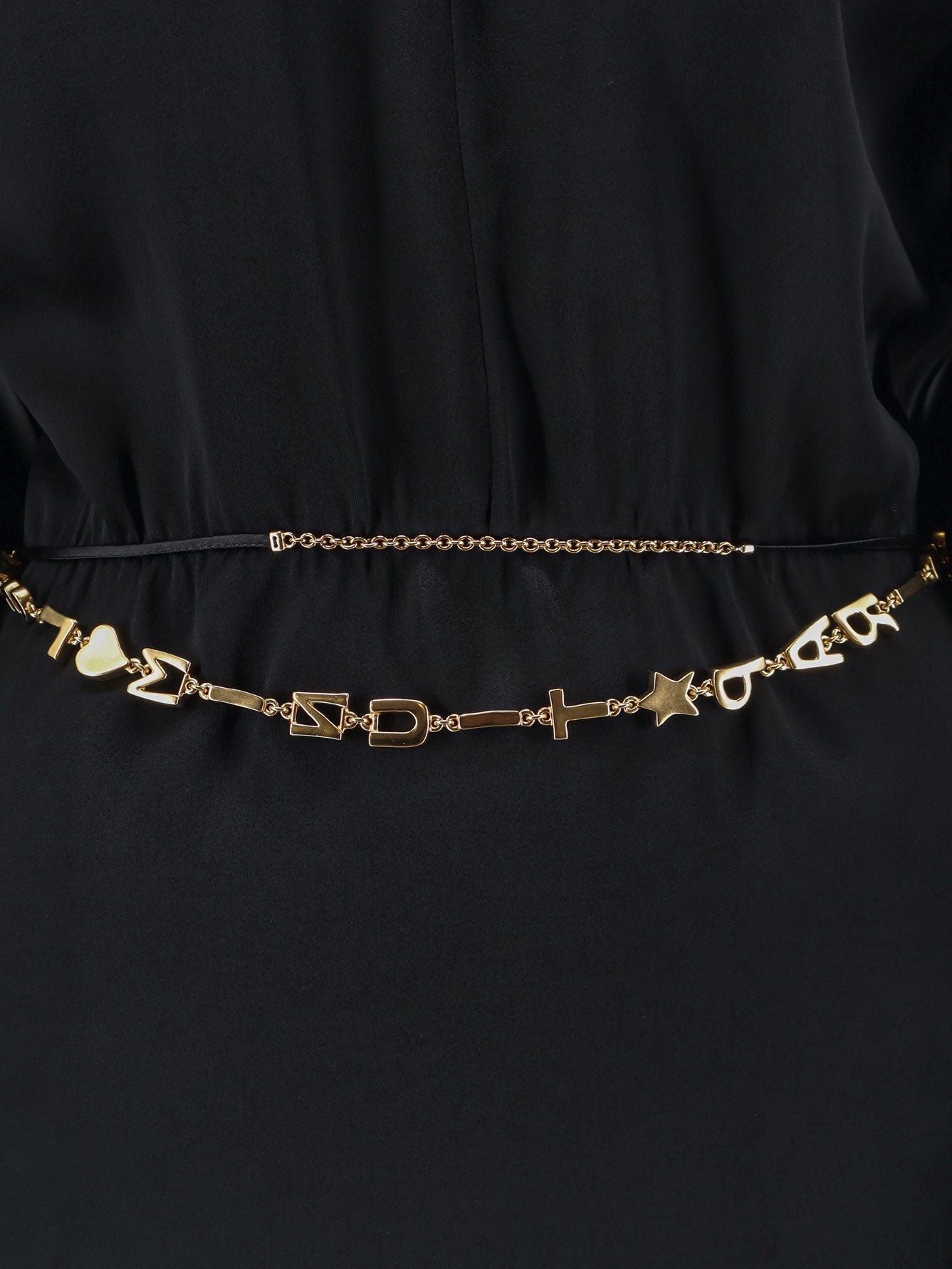 Saint Laurent Mini Lenght Dress With Gold Metal Detail