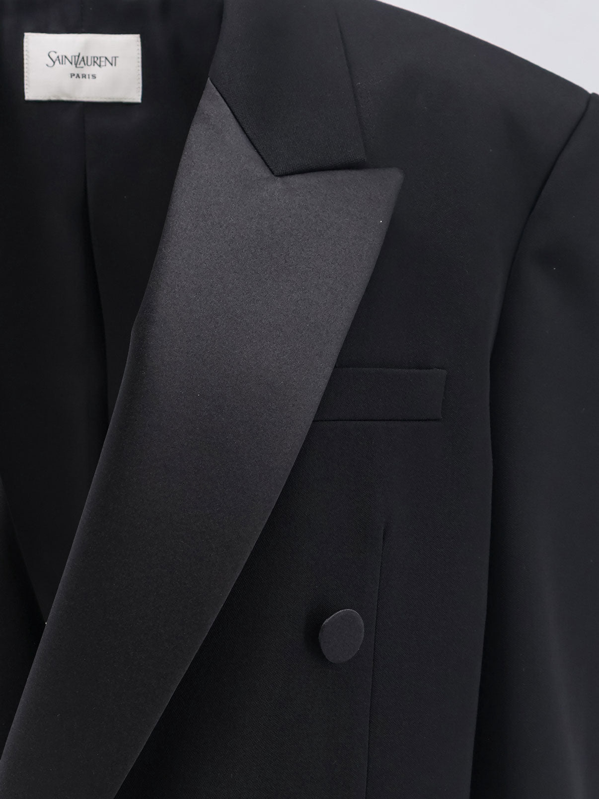 Saint Laurent Wool Tuxedo Blazer With Silk Lining