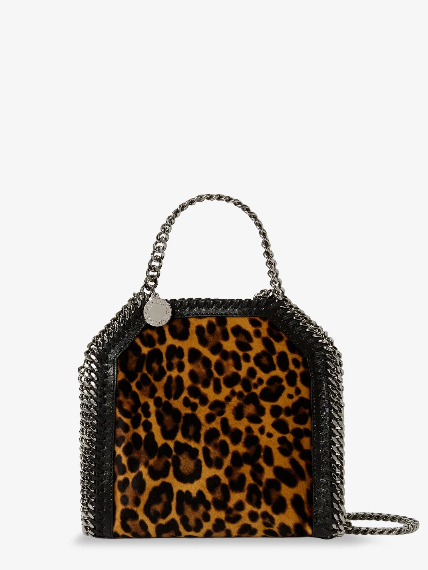 Stella Mccartney Falabella Tiny Bag Velvet Crossbody Bag With Animal Print