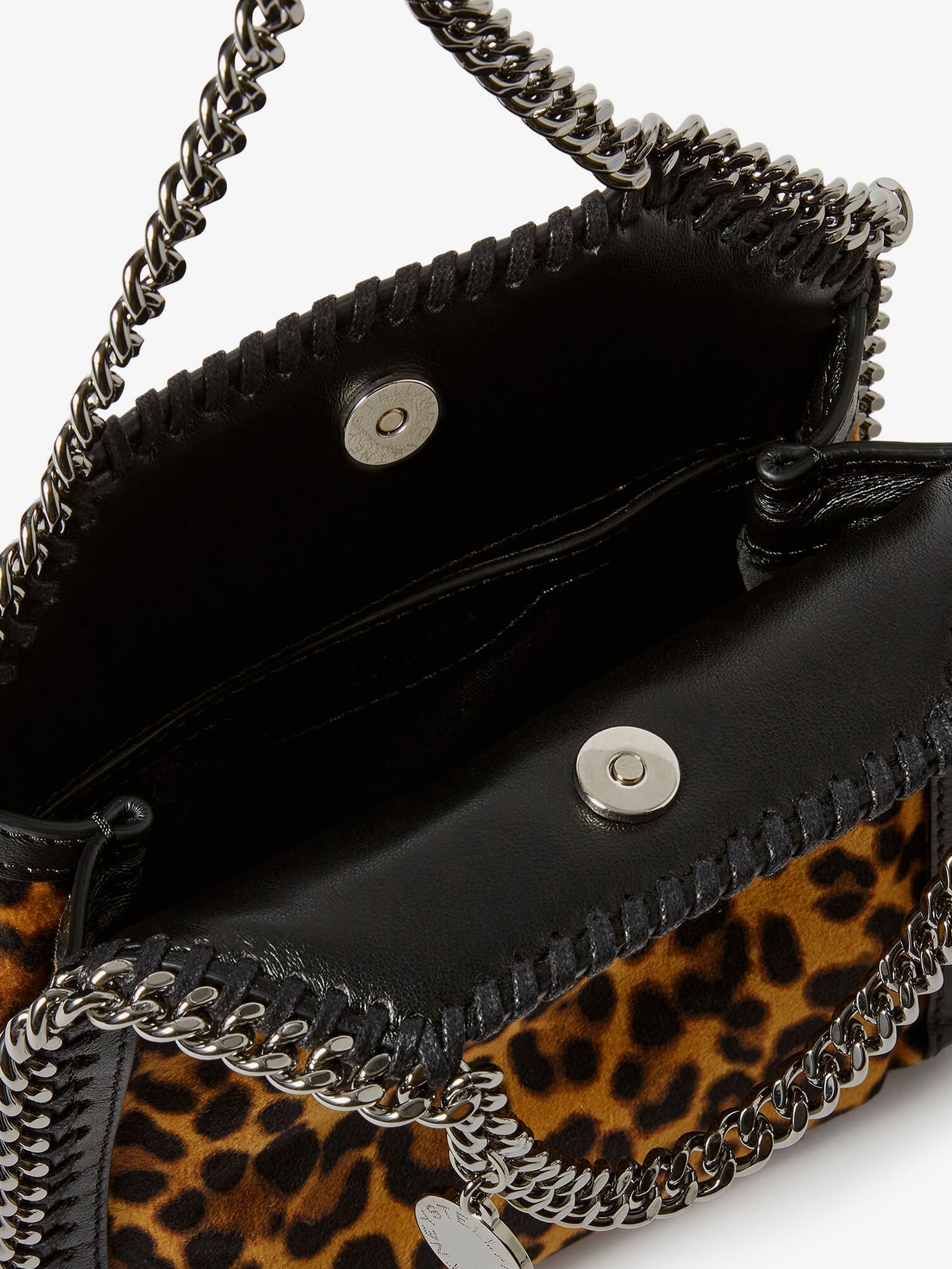Stella Mccartney Falabella Tiny Bag Velvet Crossbody Bag With Animal Print