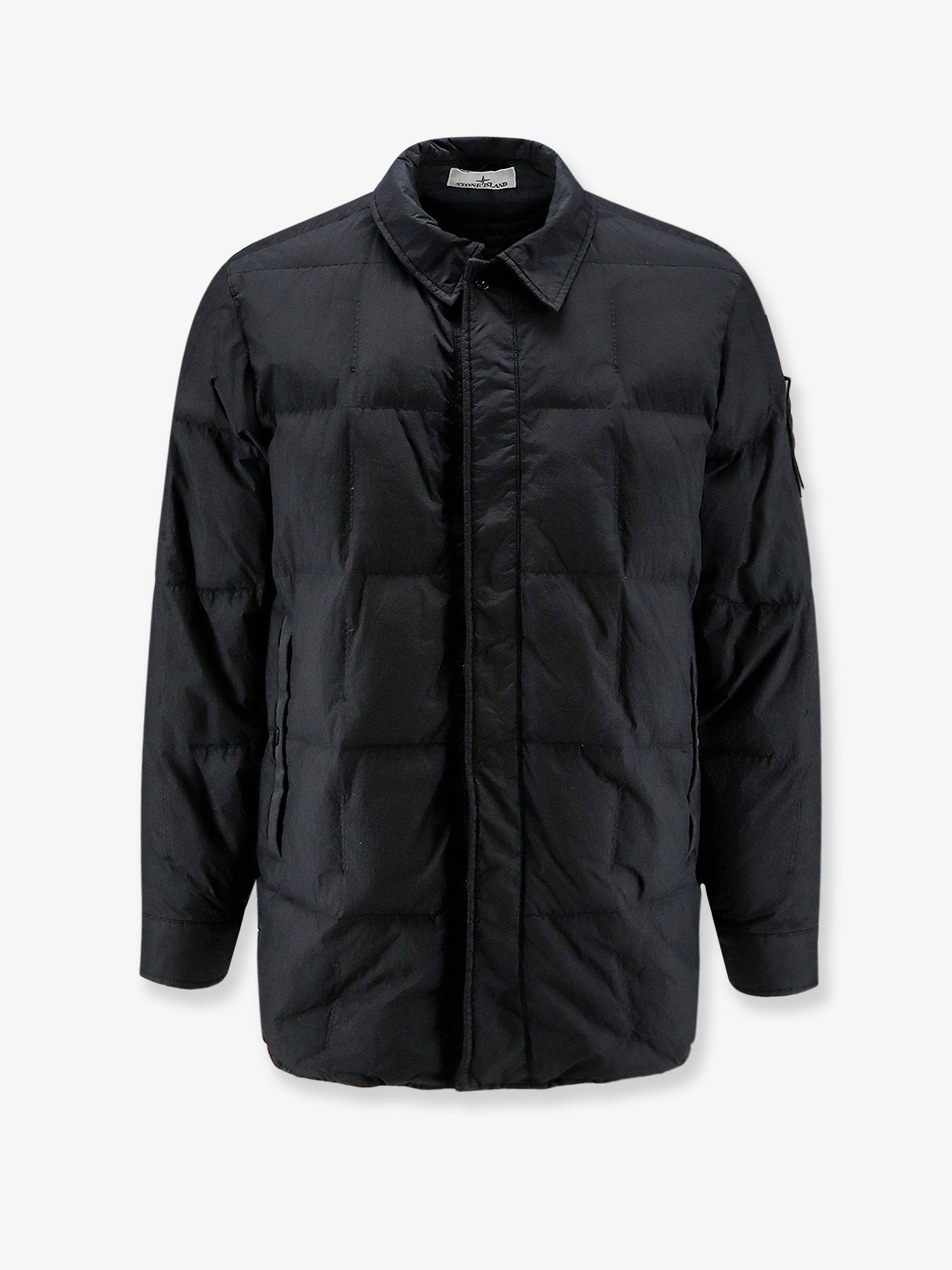 Stone Island Garment Dyed Crinkle Reps Ny Recycled Nylon Down Jacket With Side Logo Patch