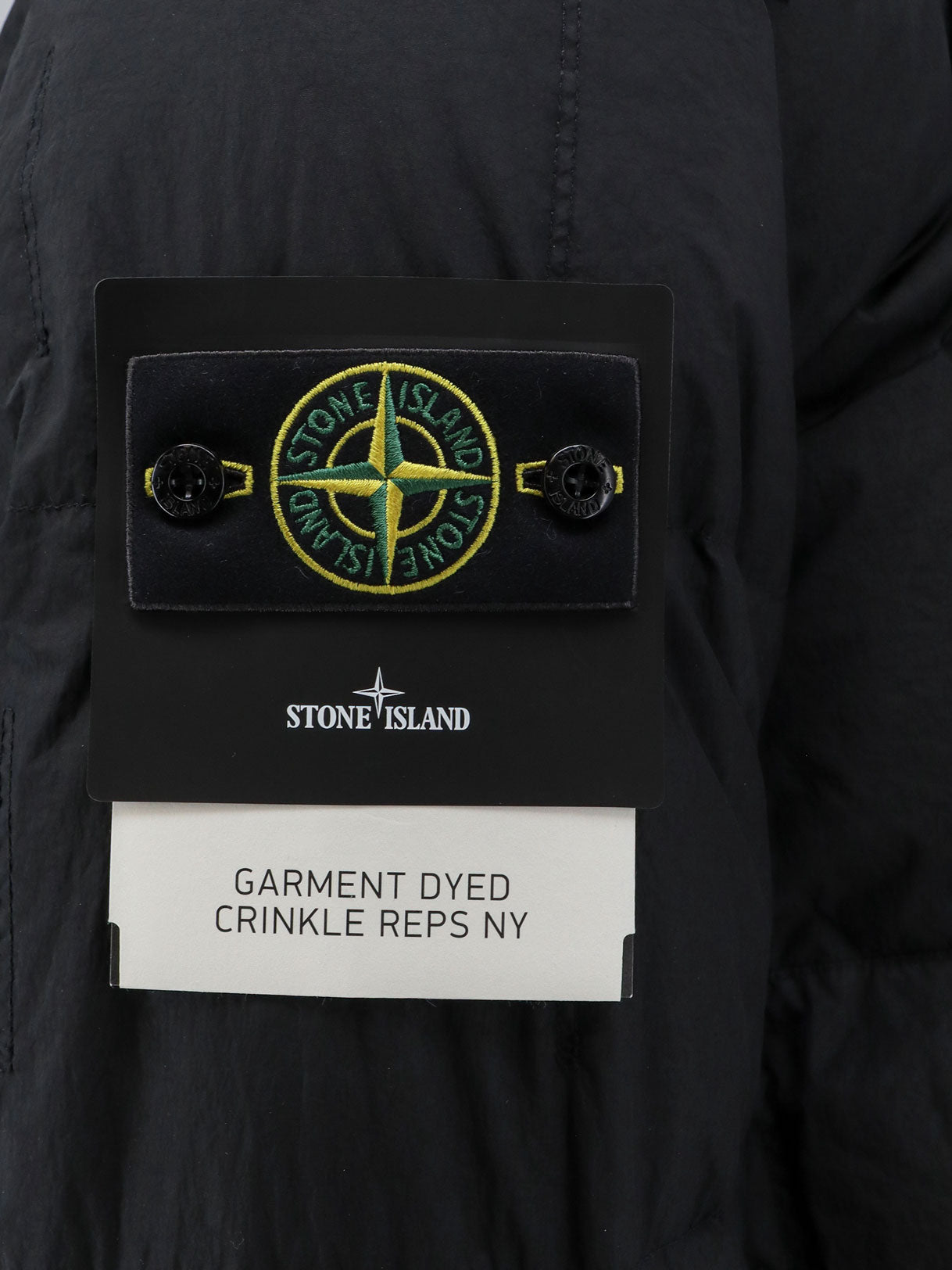 Stone Island Garment Dyed Crinkle Reps Ny Recycled Nylon Down Jacket With Side Logo Patch