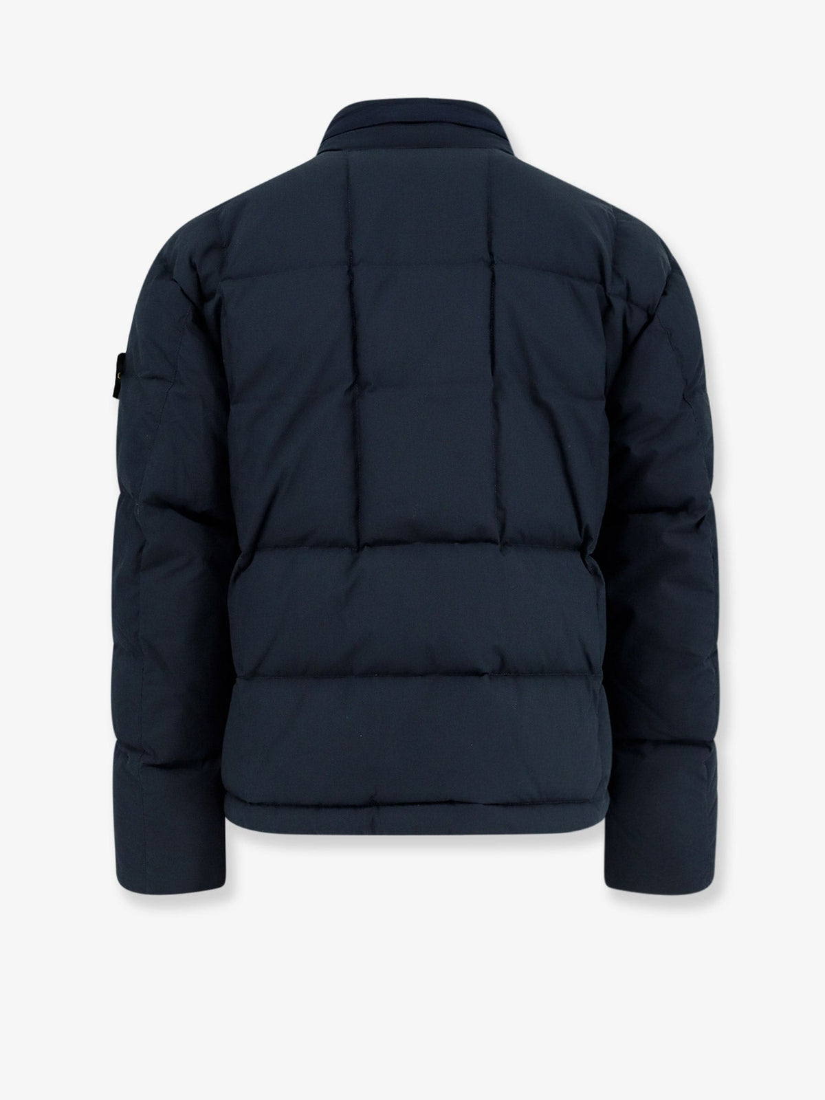 Stone Island Cotton Nylon Tela Down Jacket With Iconic Patch