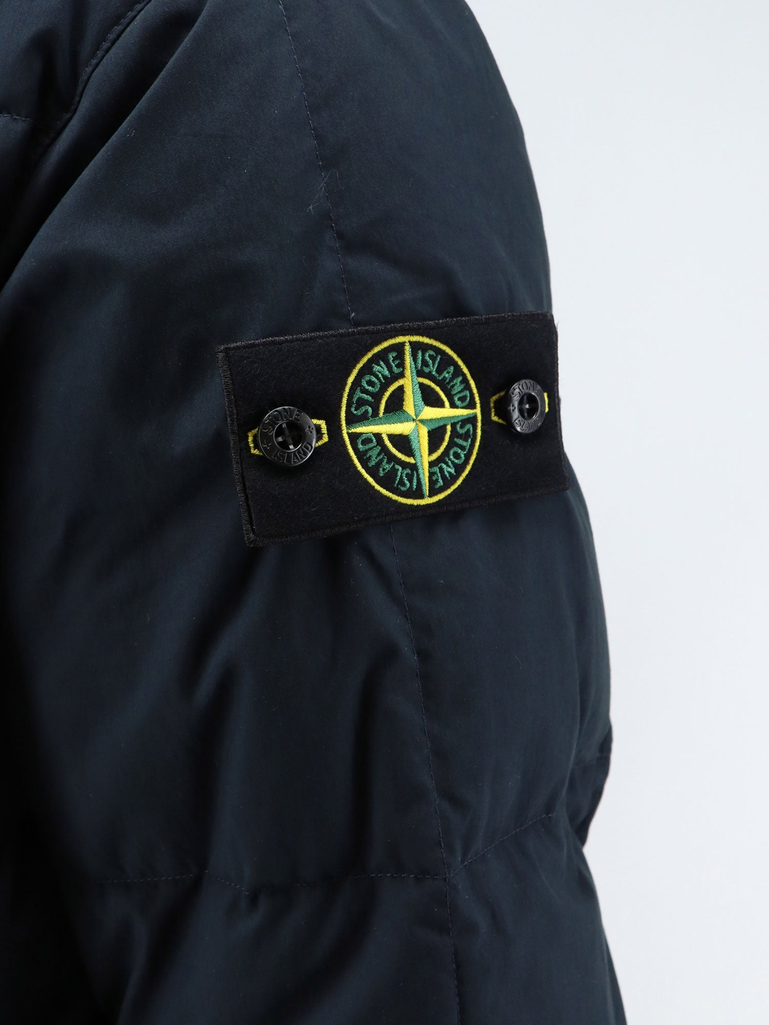 Stone Island Cotton Nylon Tela Down Jacket With Iconic Patch