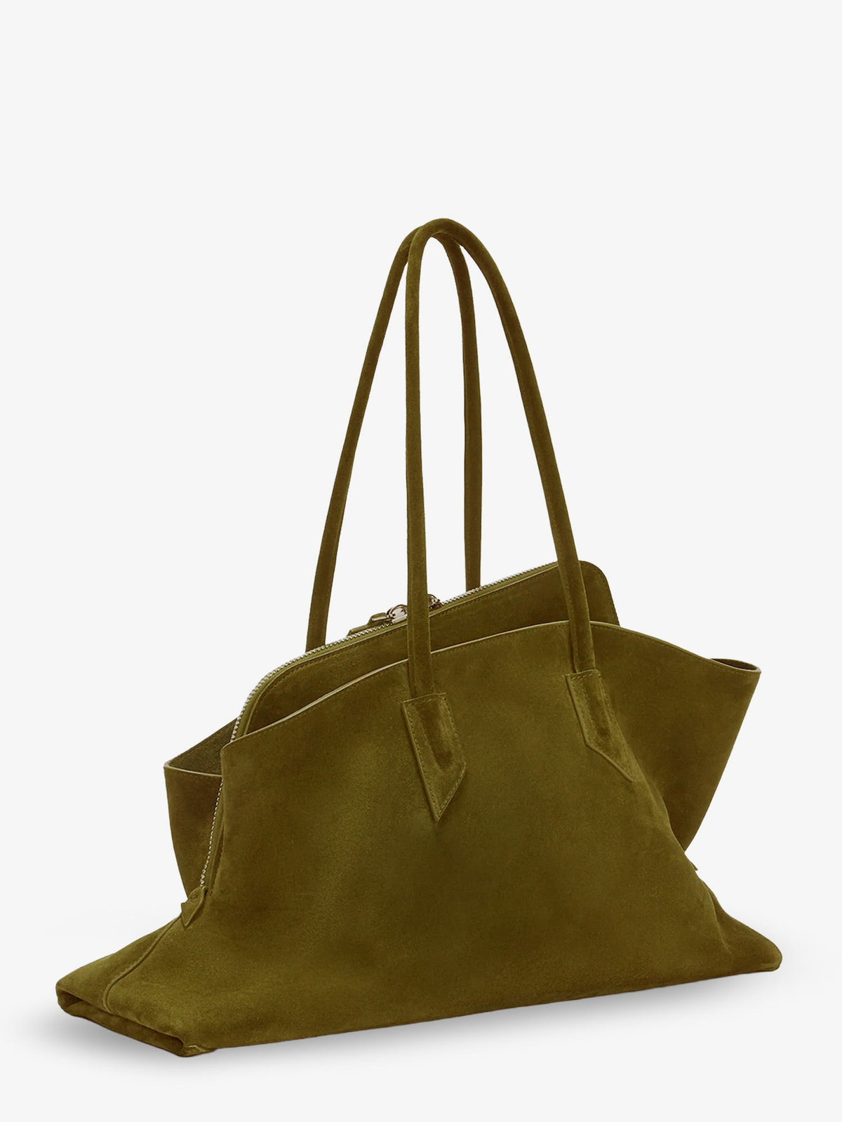 The Attico La Passeggiata Suede Shoulder Bag