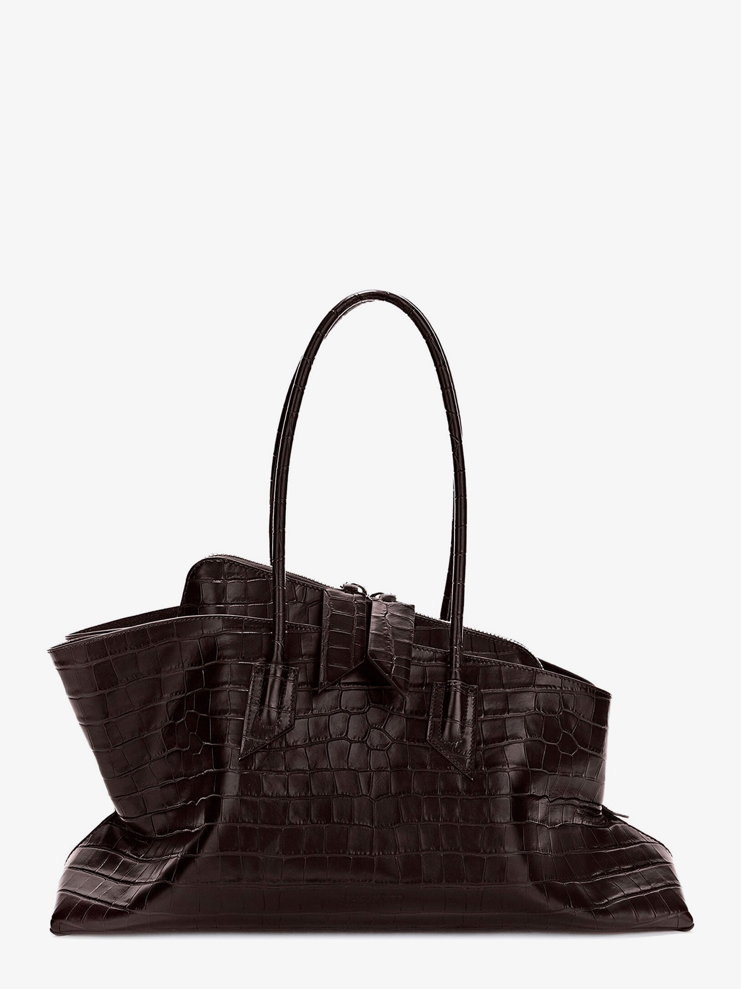 The Attico La Passeggiata Medium Croc-effect Leather Shoulder Bag