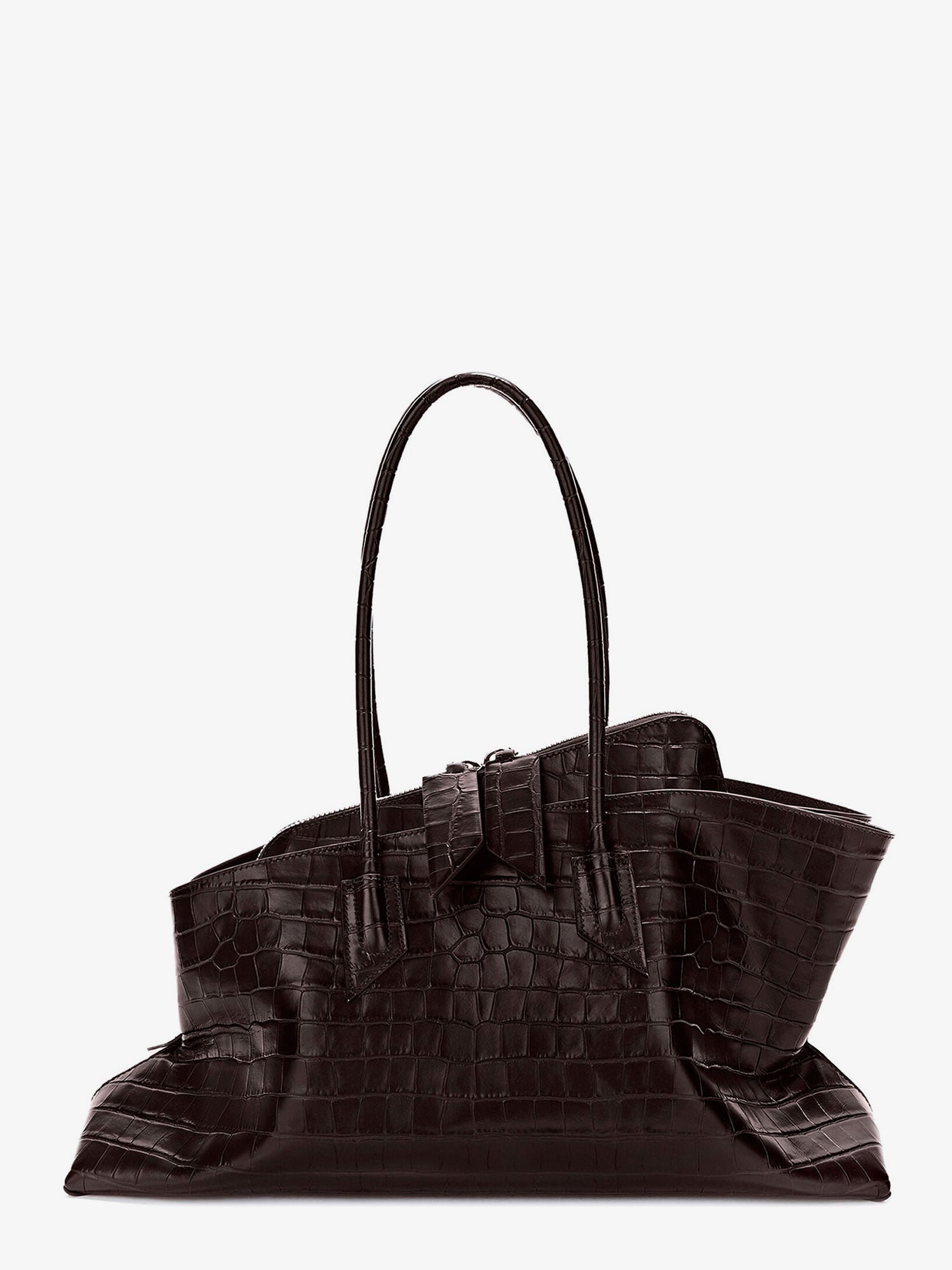 The Attico La Passeggiata Medium Croc-effect Leather Shoulder Bag