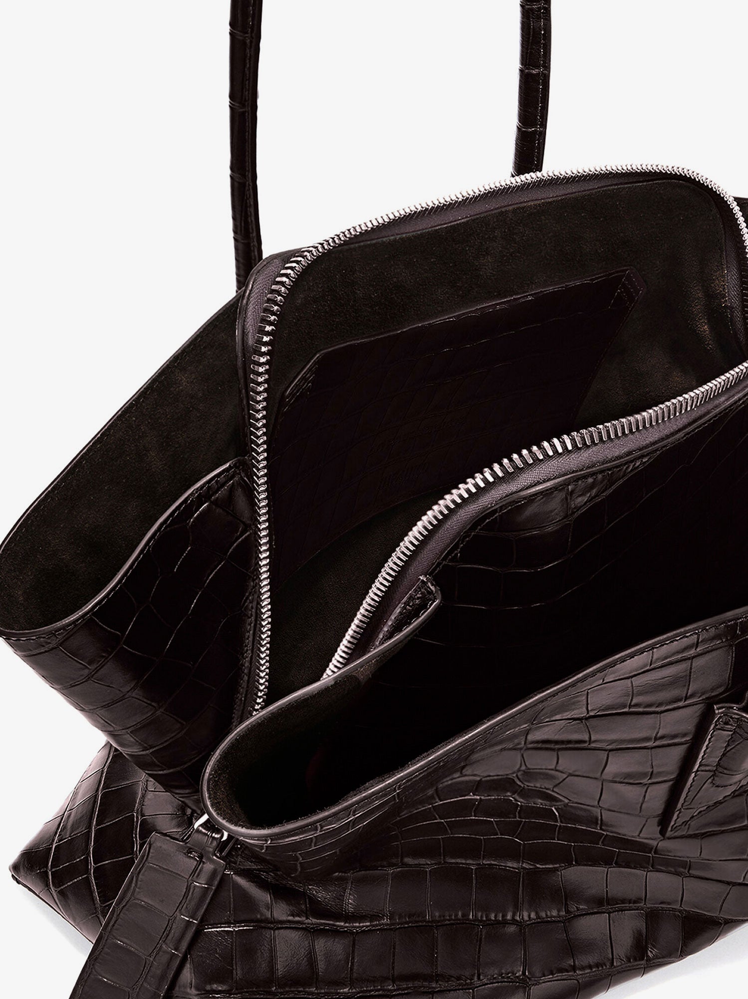 The Attico La Passeggiata Medium Croc-effect Leather Shoulder Bag