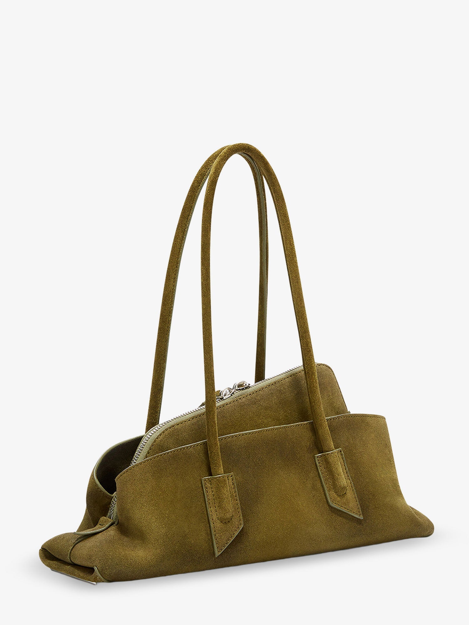 The Attico La Passeggiata Small Suede Shoulder Bag