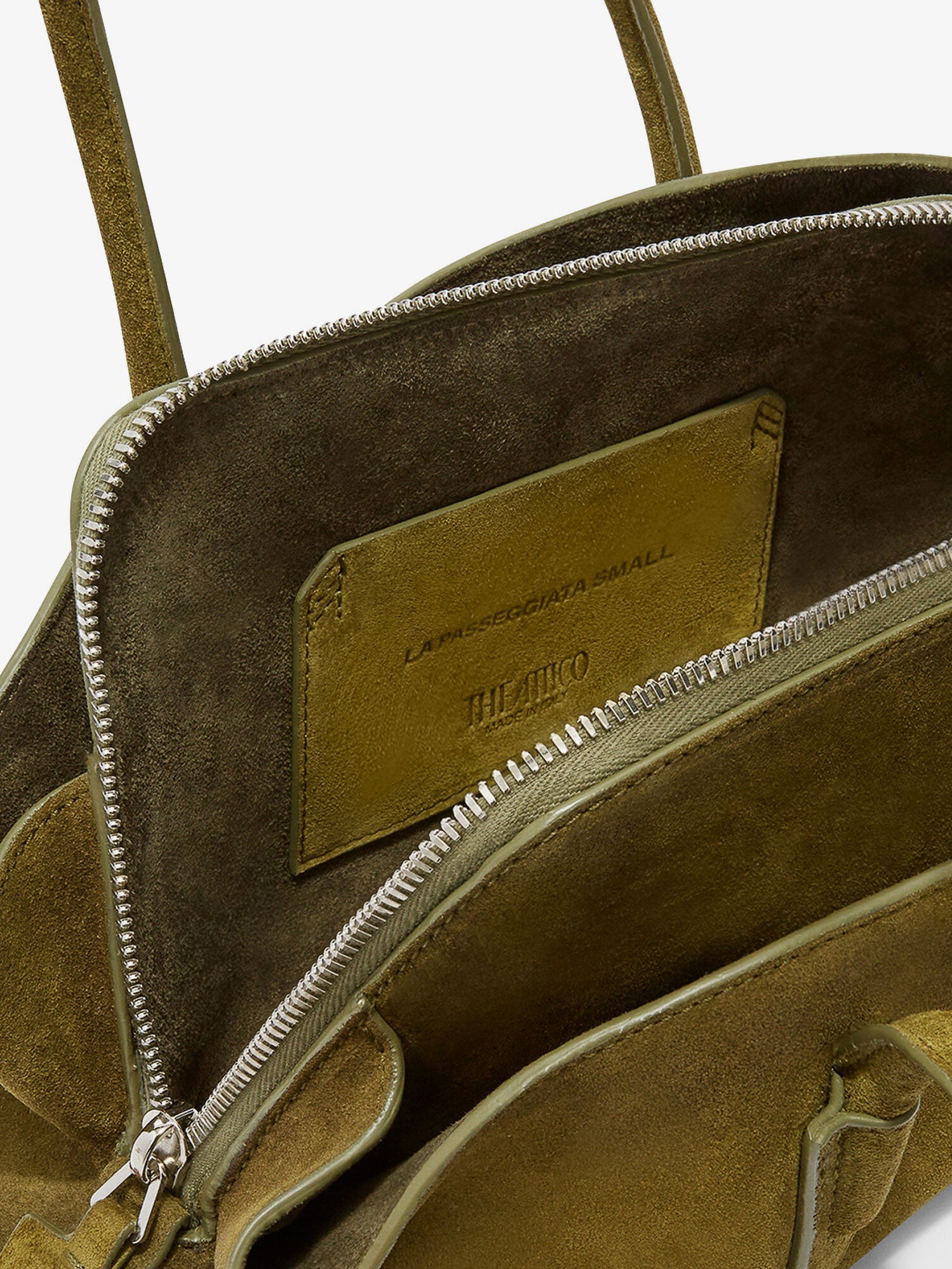 The Attico La Passeggiata Small Suede Shoulder Bag