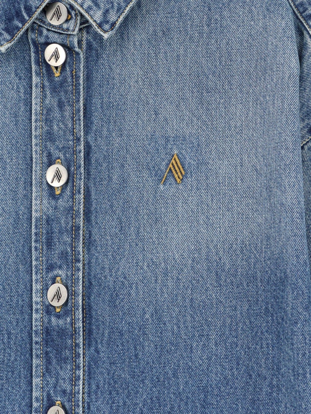 The Attico Bomber Blue Denim Shirt
