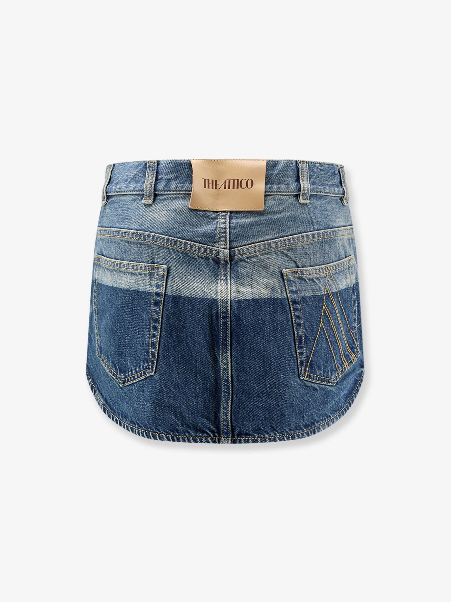 The Attico Blue Denim Mini Skirt