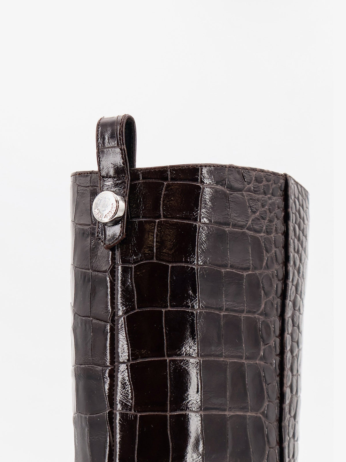 The Attico Lea Boots In Leather With Crocodile Print