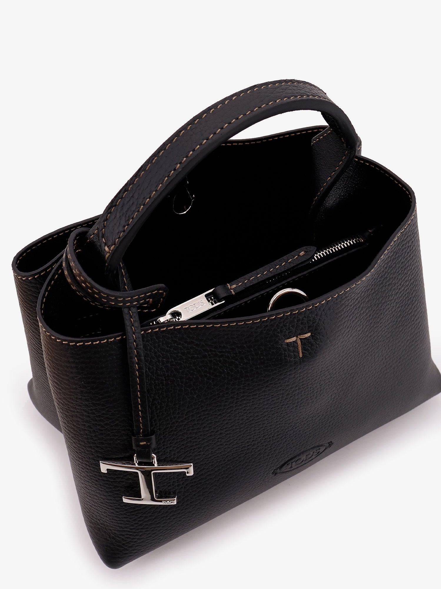Tod's Micro Leather Crossbody Bag With Iconic Stitching On The Front