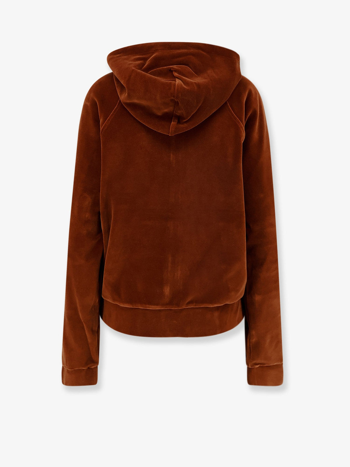 Tom Ford Velvet Zip-up Hoodie With Tone-on-tone Logo