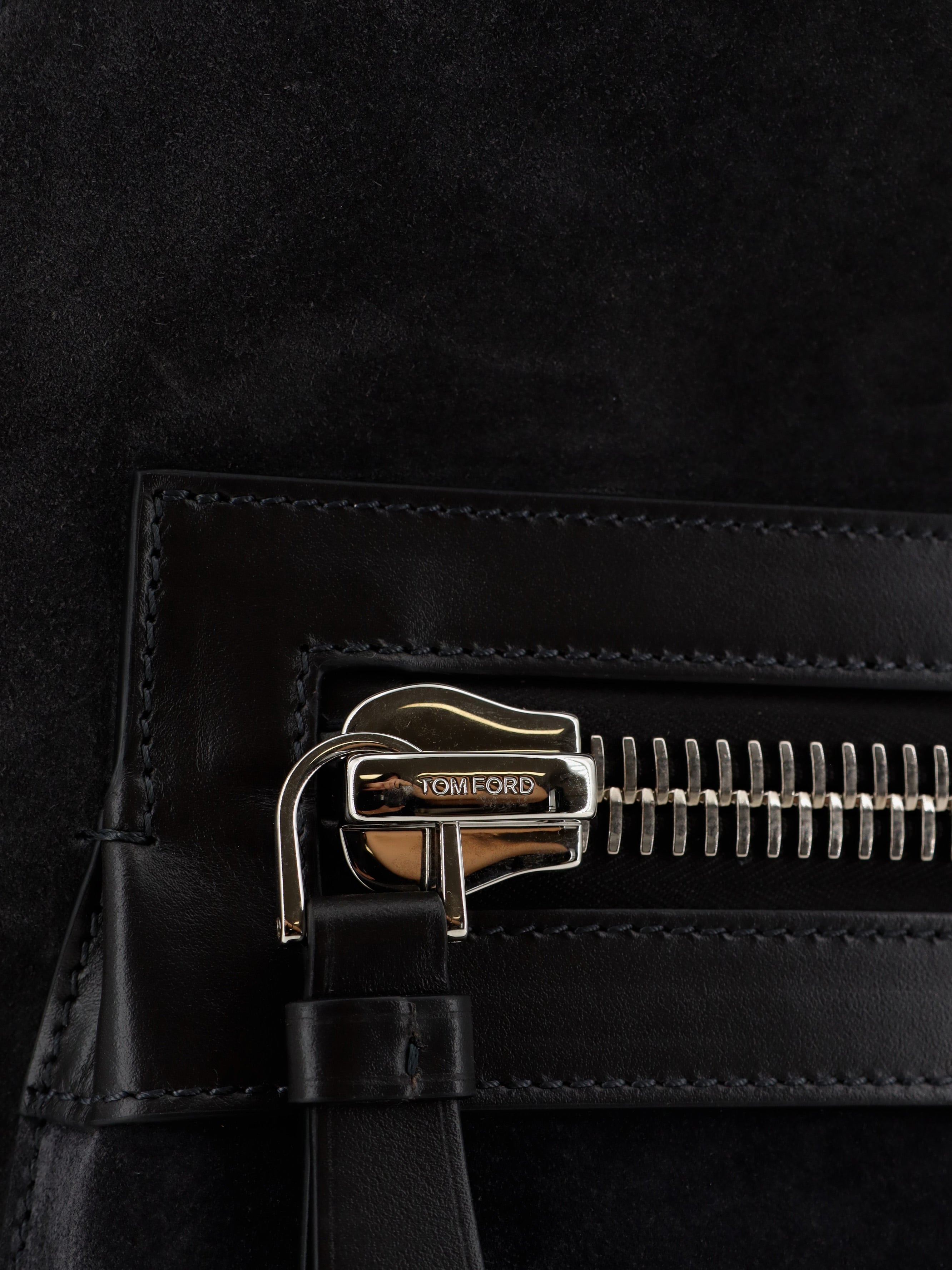 Tom Ford Suede Backpack With Maxi Zip On The Front