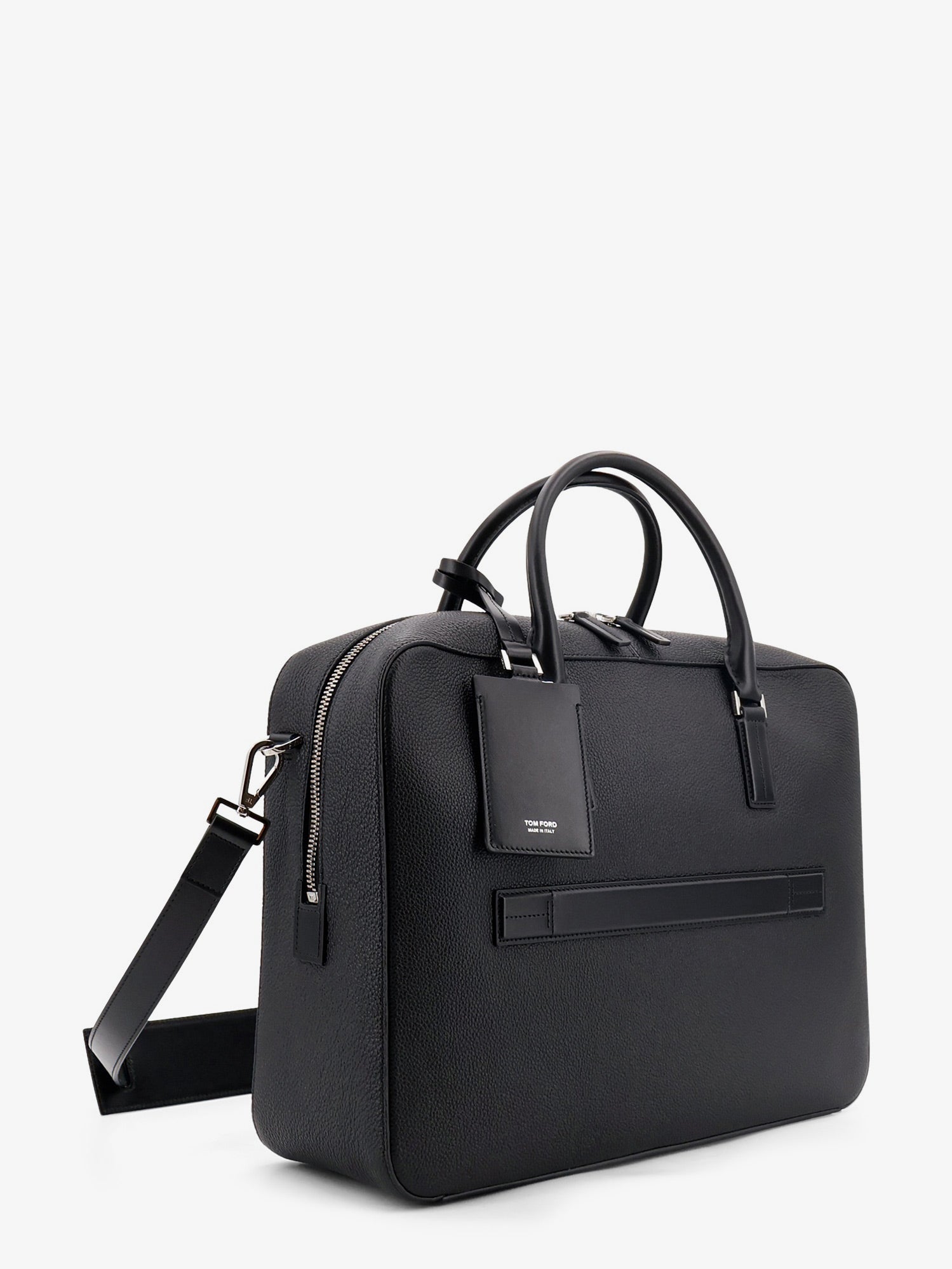 Tom Ford Leather Work Bag With Front Lettering Logo