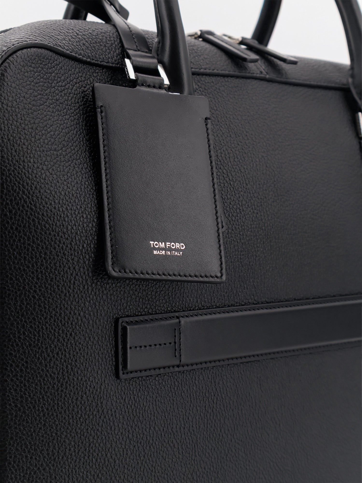 Tom Ford Leather Work Bag With Front Lettering Logo