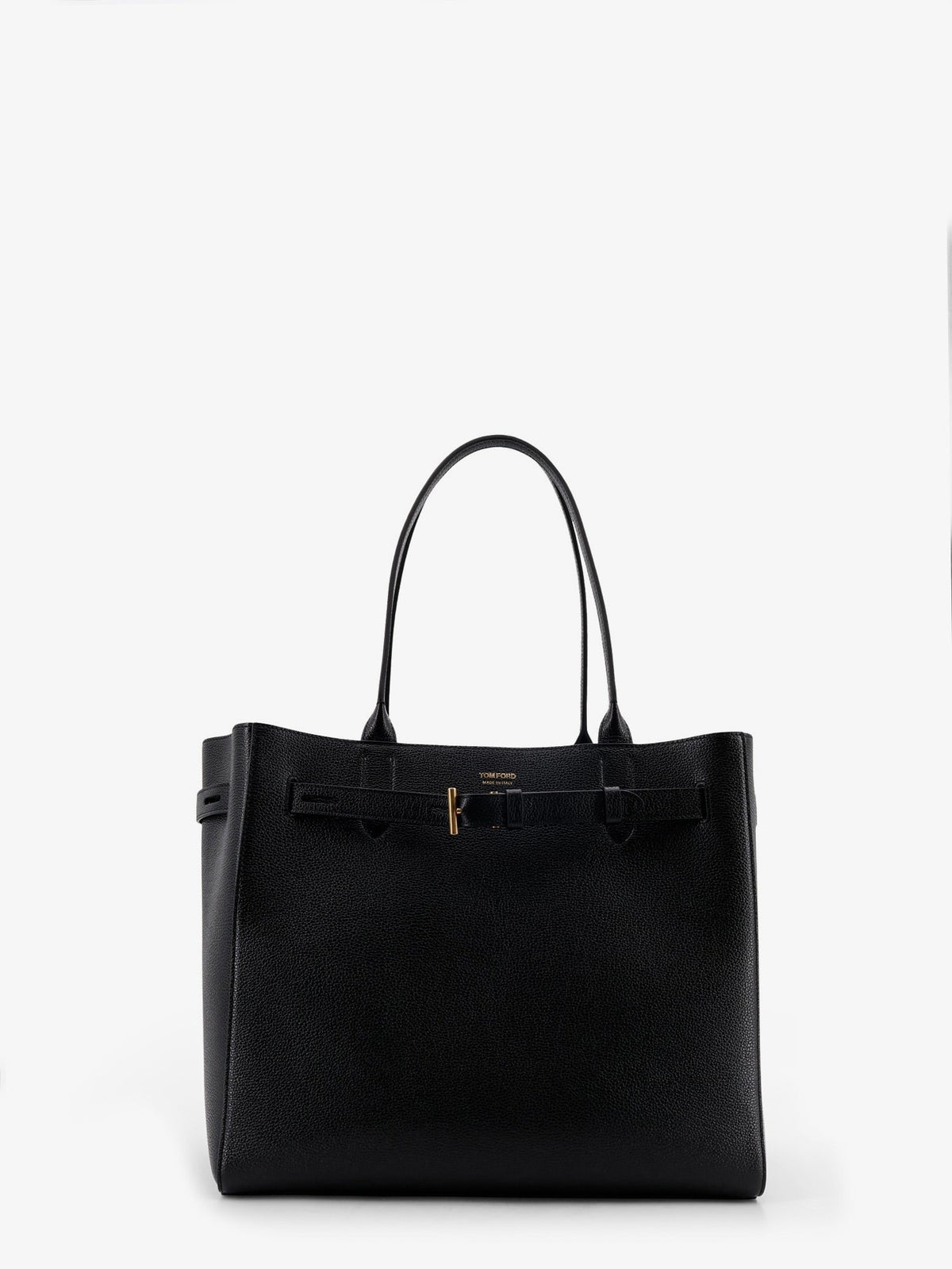 Tom Ford Leather Shoulder Bag With Engraved Logo On The Front
