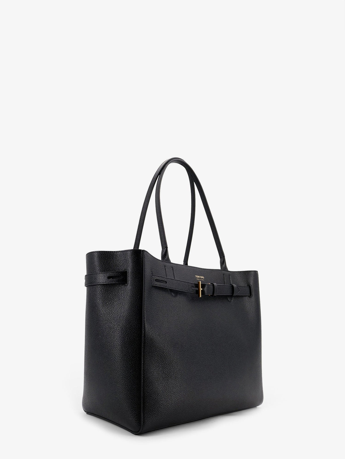 Tom Ford Leather Shoulder Bag With Engraved Logo On The Front