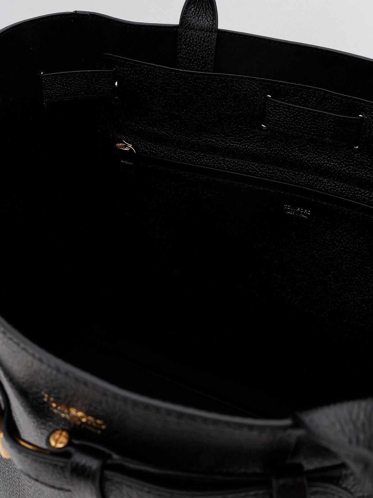 Tom Ford Leather Shoulder Bag With Engraved Logo On The Front
