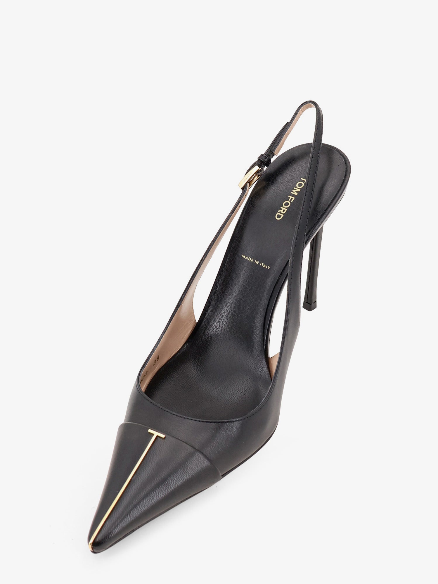 Tom Ford Leather Pumps With Metal T Logo Detail