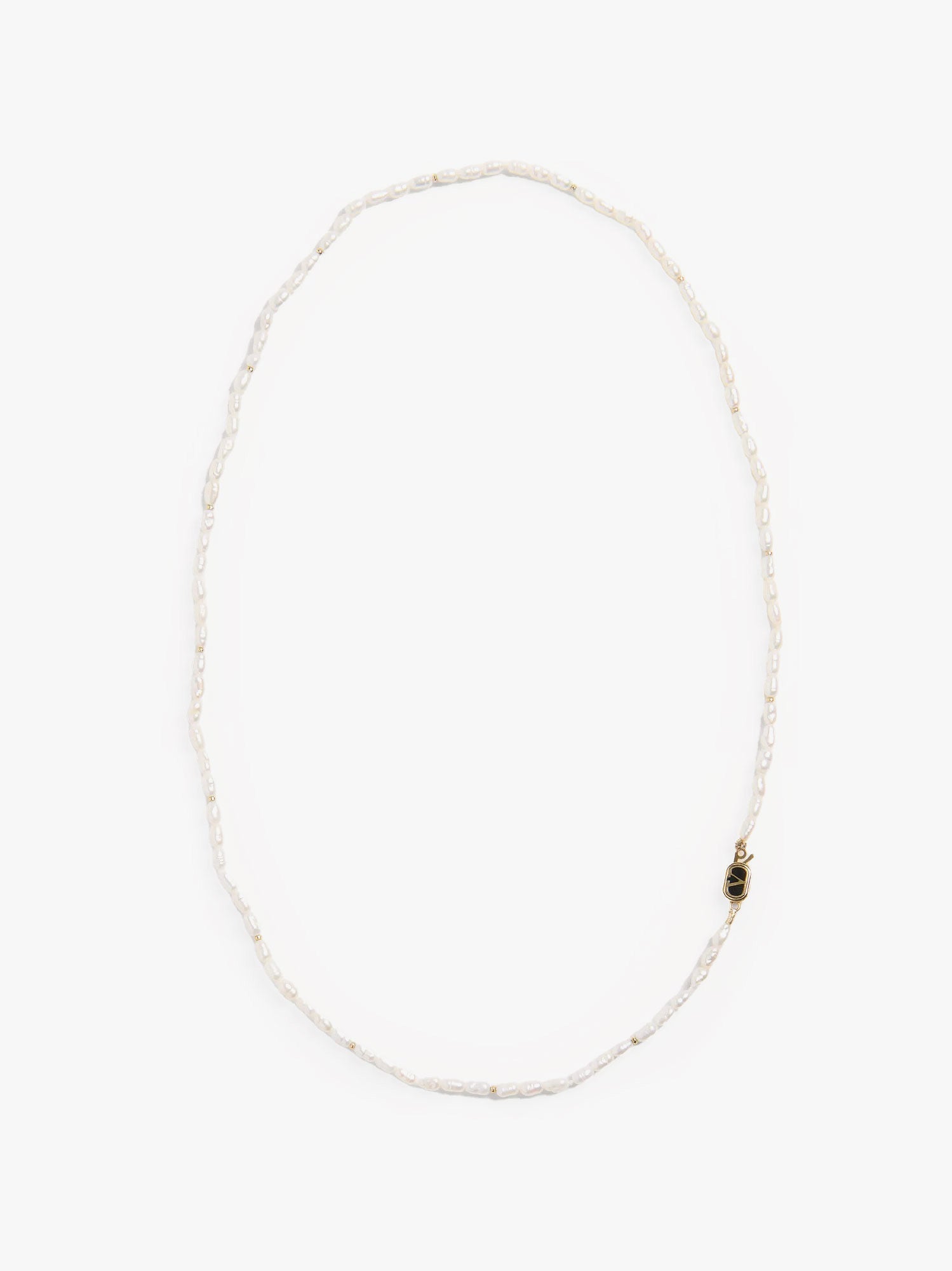 Valentino Metal Necklace With Pearls
