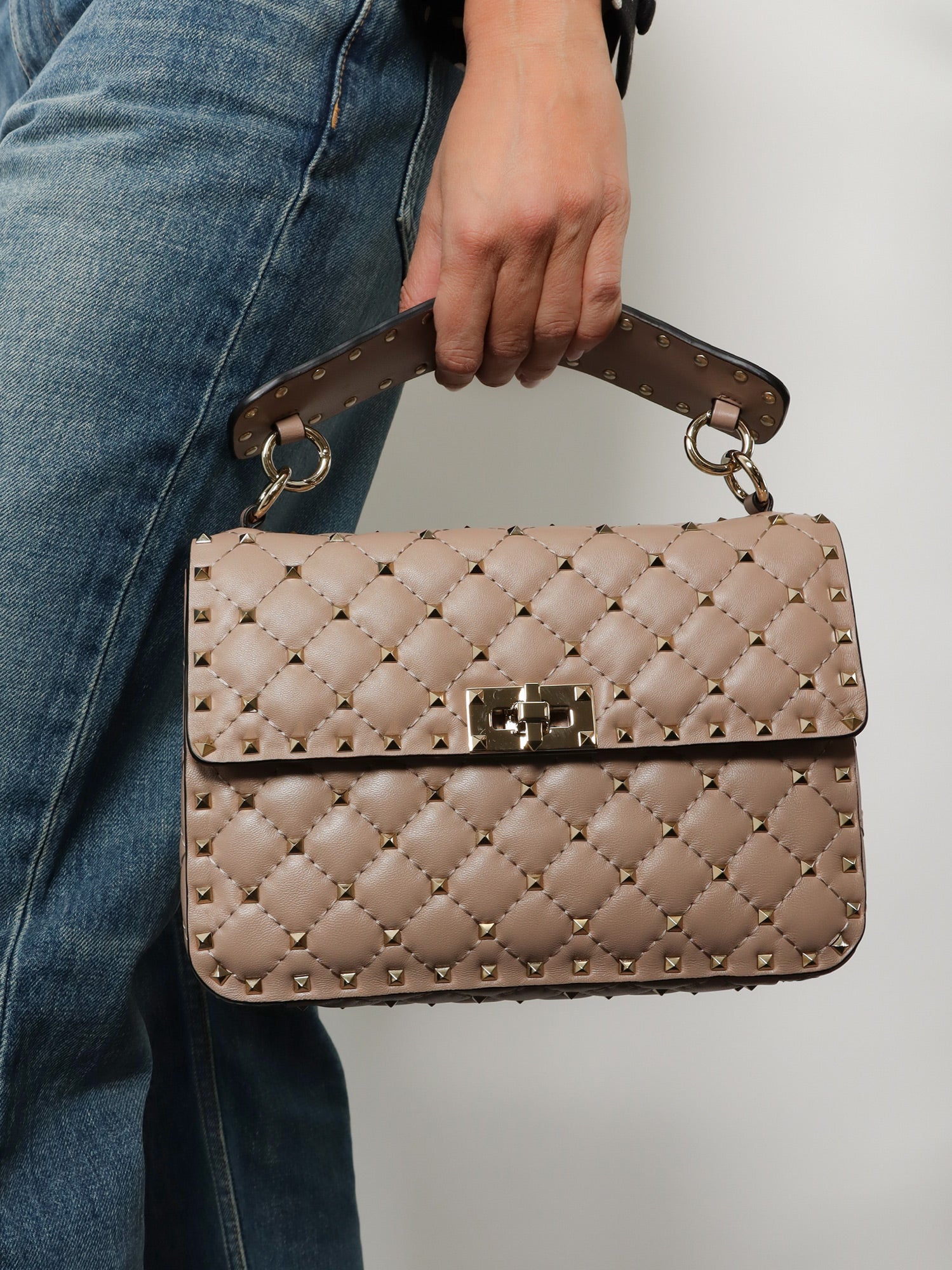 Valentino Rockstud Spike Leather Crossbody Bag With Iconic All-over Studs