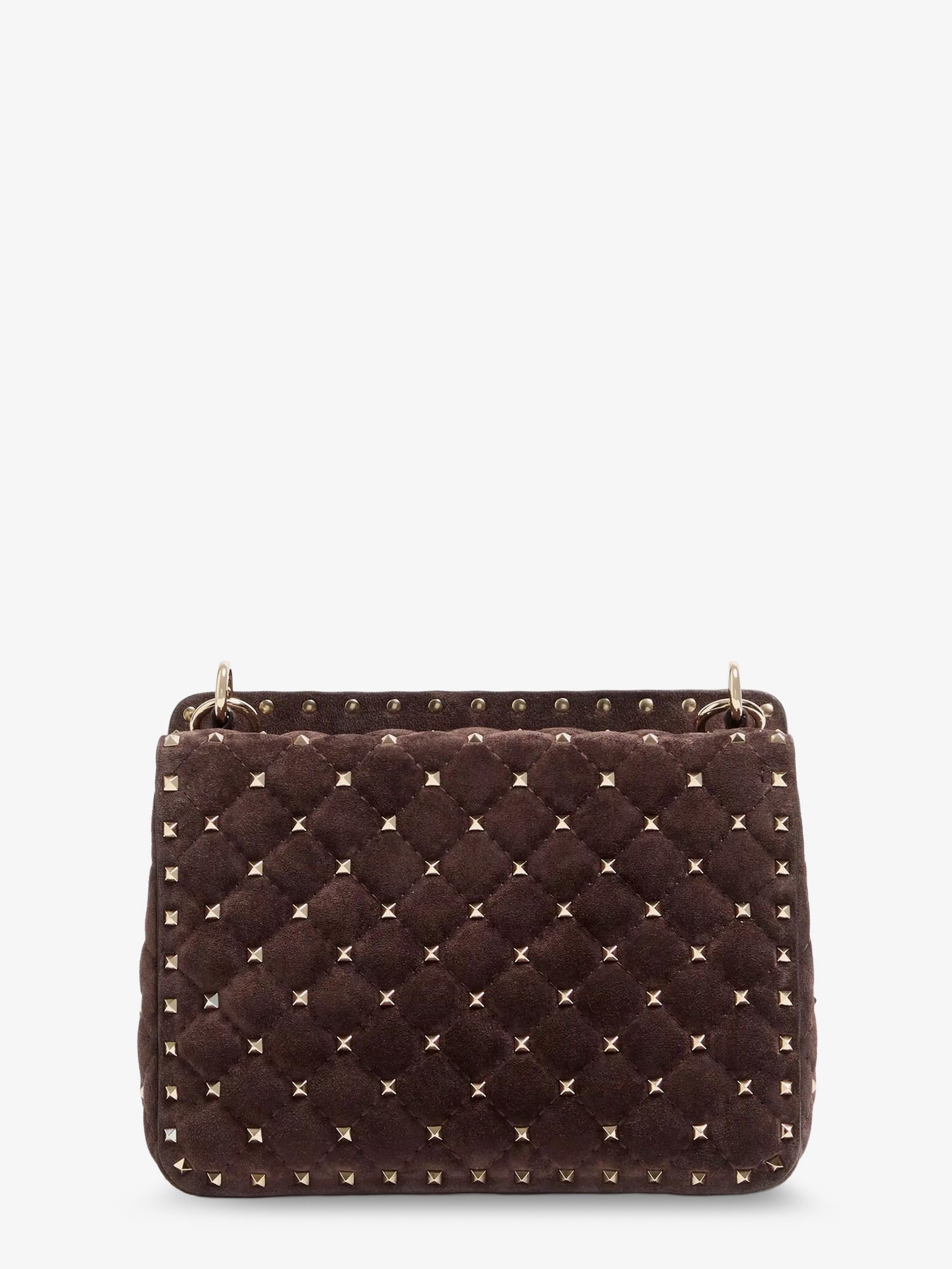 Valentino Rockstud Spike Suede Crossbody Bag With Iconic All-over Studs