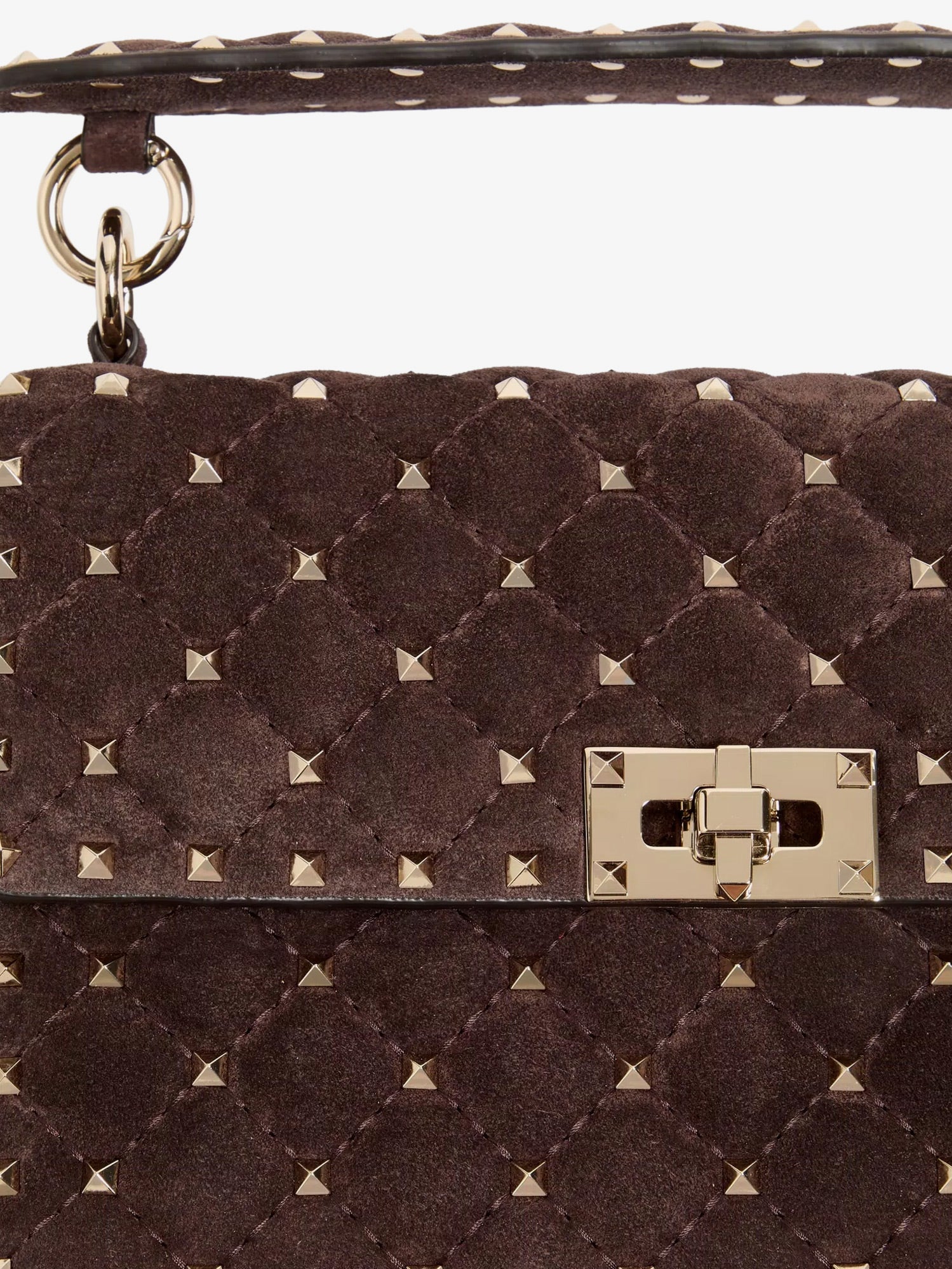 Valentino Rockstud Spike Suede Crossbody Bag With Iconic All-over Studs