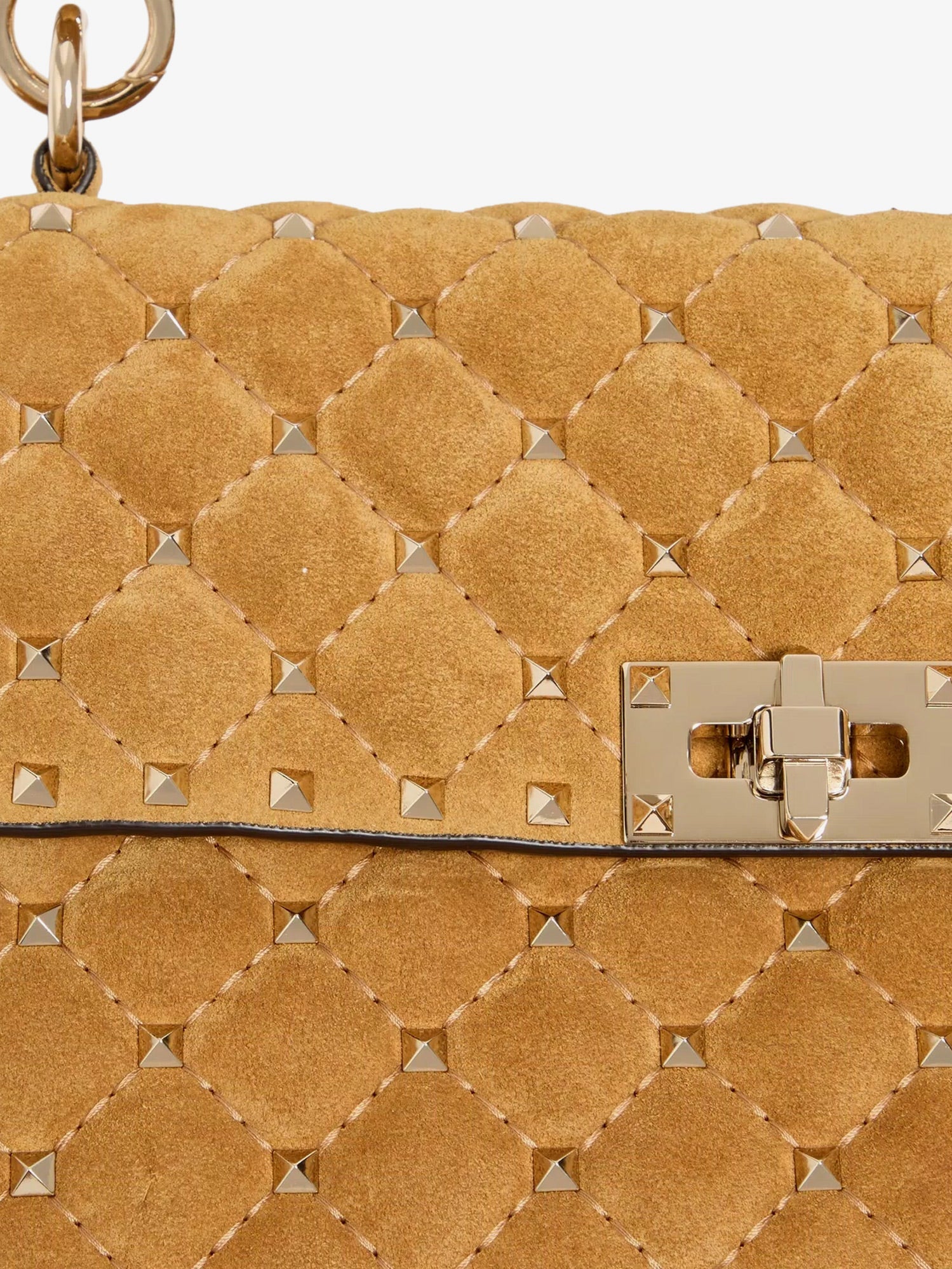 Valentino Rockstud Spike Suede Crossbody Bag With Iconic All-over Studs