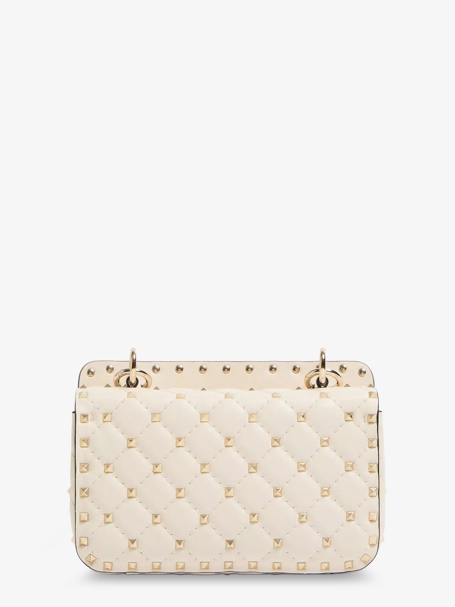 Valentino Rockstud Spike Leather Shoulder Bag With Iconic All-over Studs