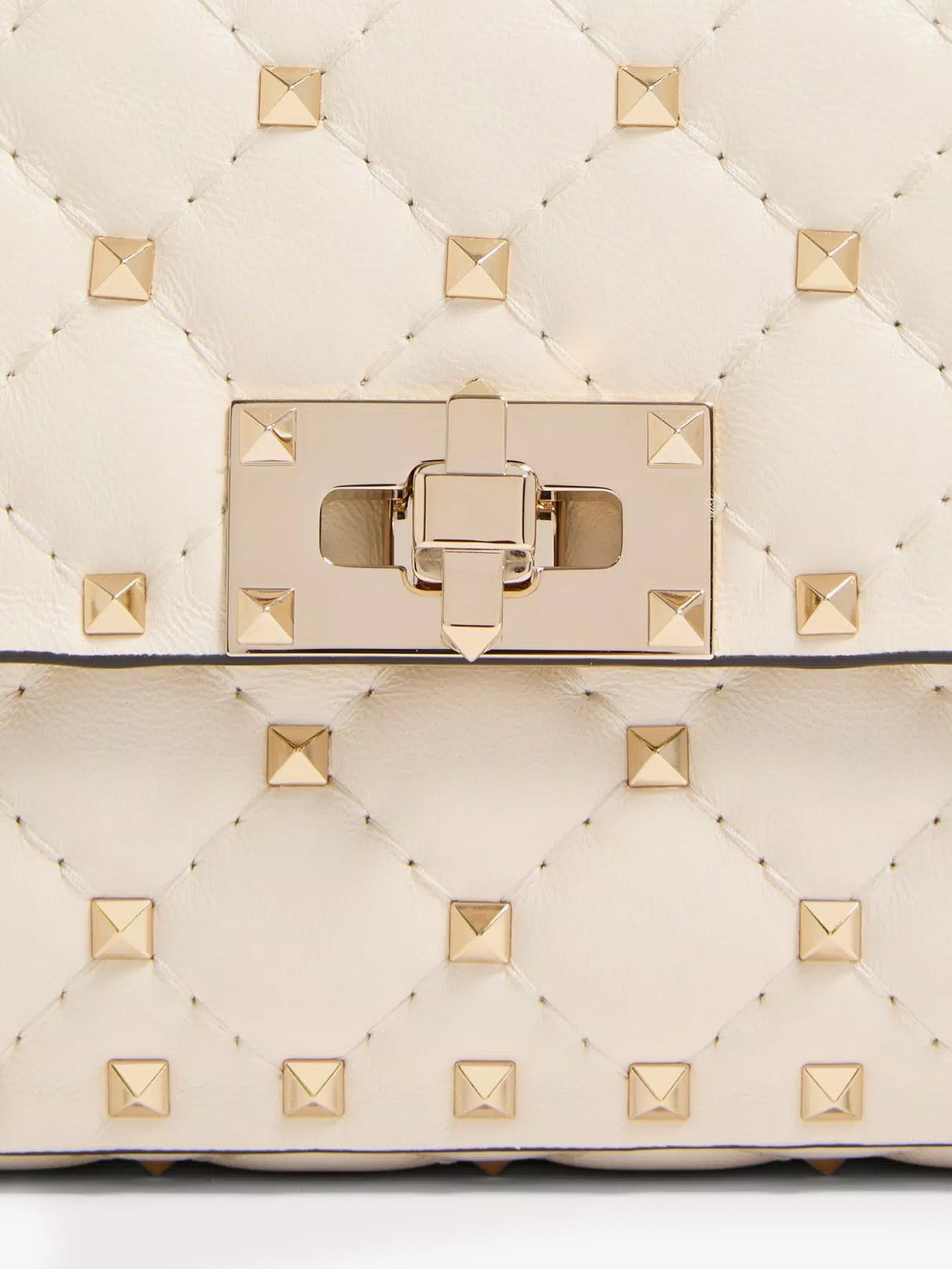 Valentino Rockstud Spike Leather Shoulder Bag With Iconic All-over Studs