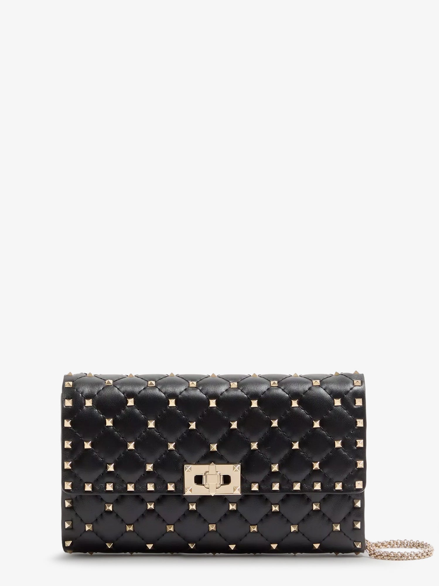 Valentino Rockstud Spike Leather Shoulder Bag With Iconic All-over Studs