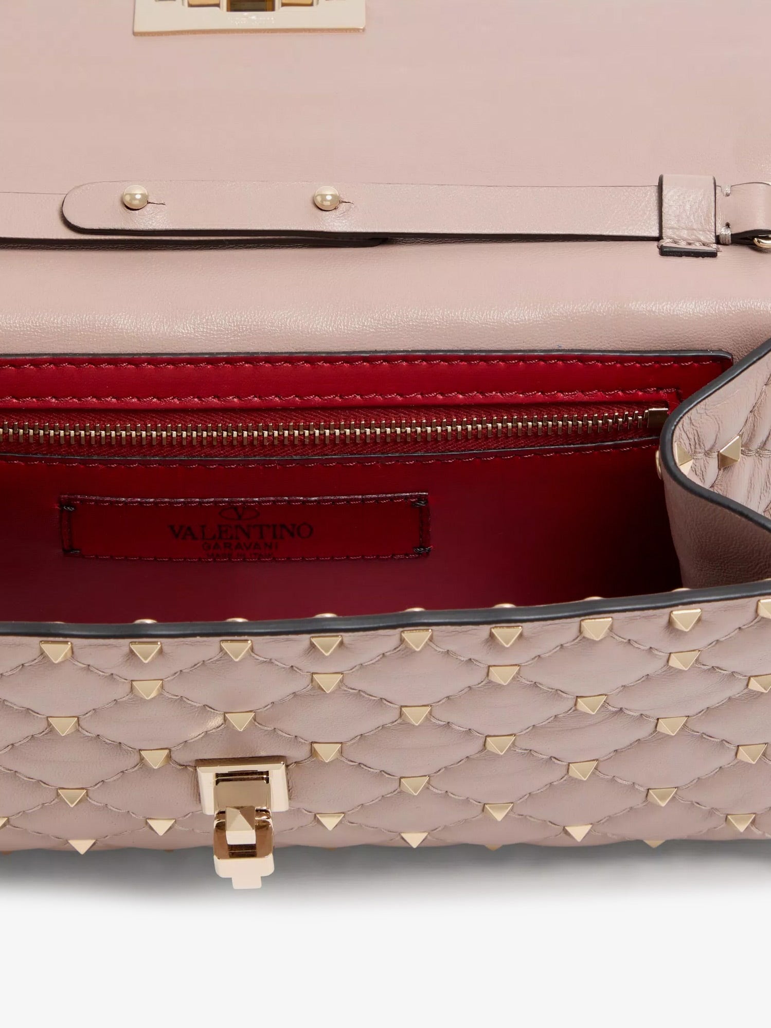 Valentino Rockstud Spike Leather Crossbody With Iconic All-over Studs