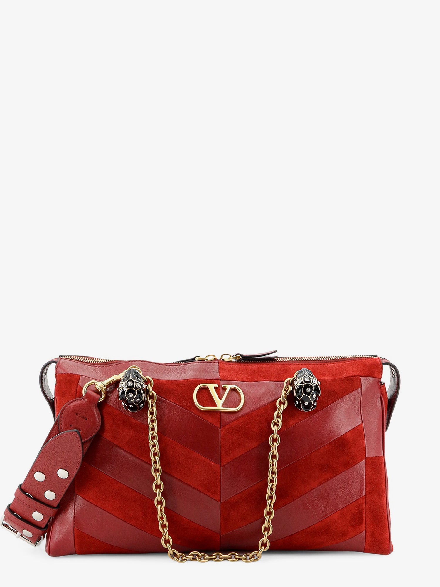 Valentino Panthea Suede And Leather Crossbody Bag