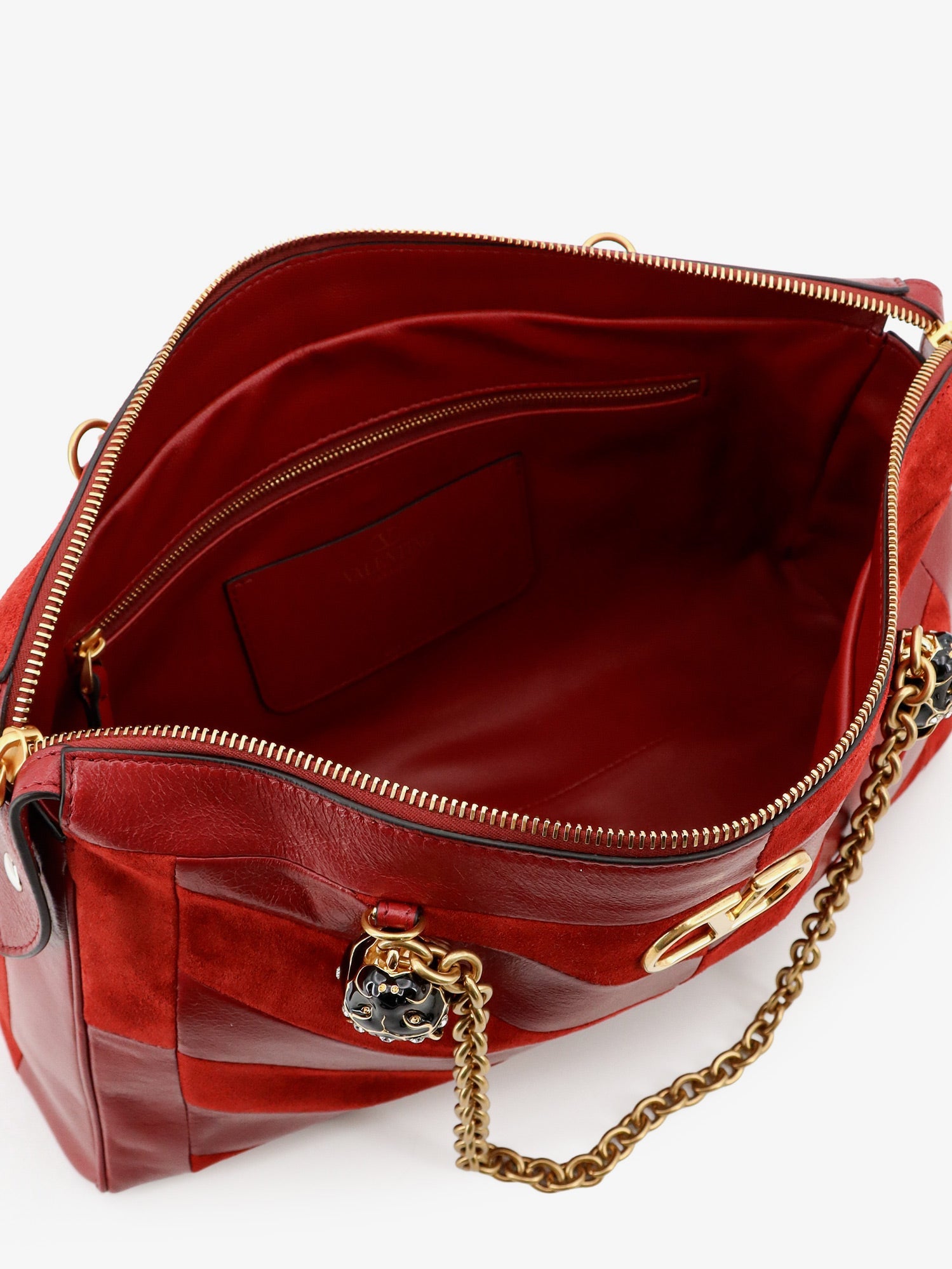 Valentino Panthea Suede And Leather Crossbody Bag