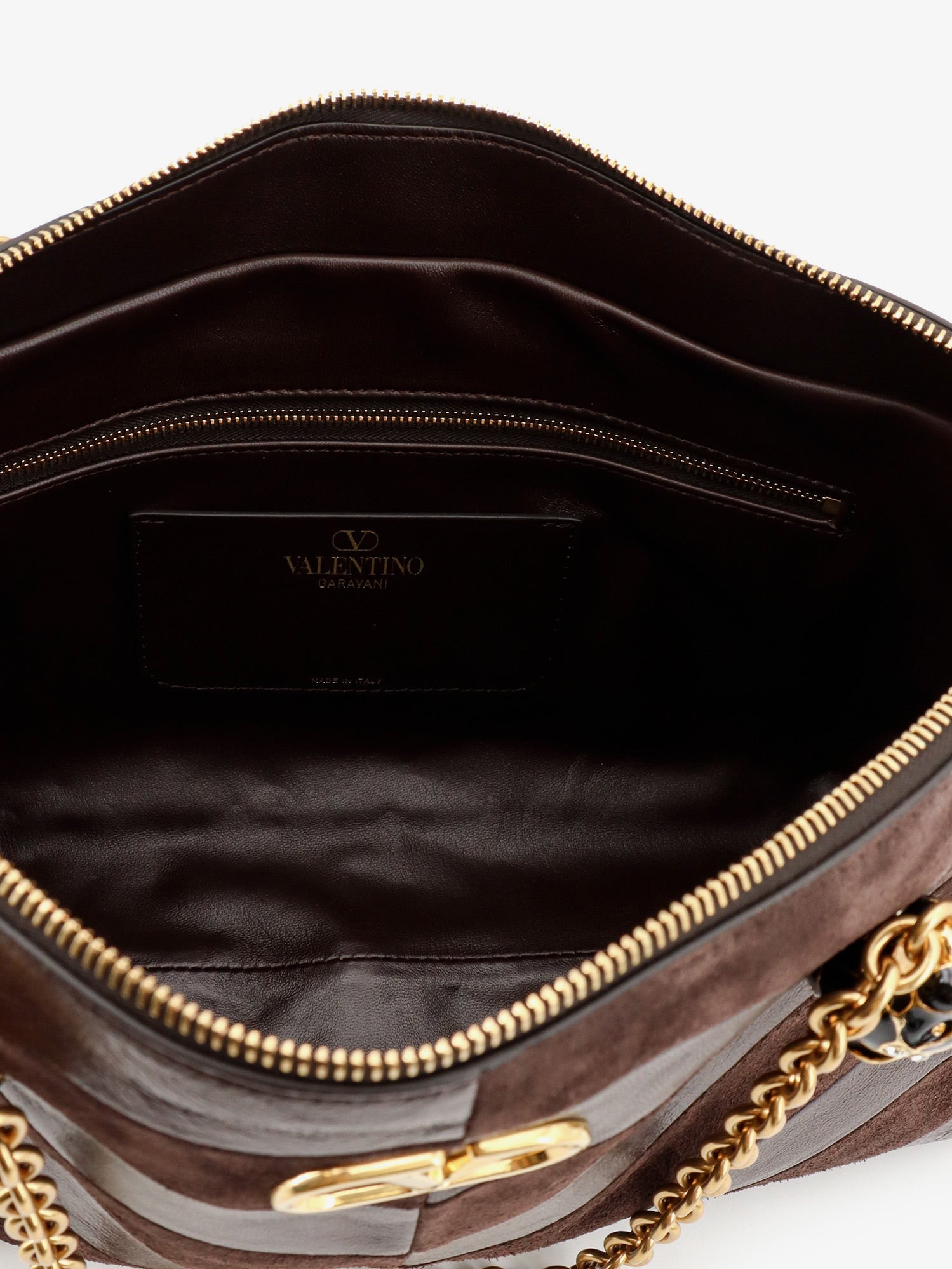 Valentino Panthea Suede And Leather Shoulder Bag