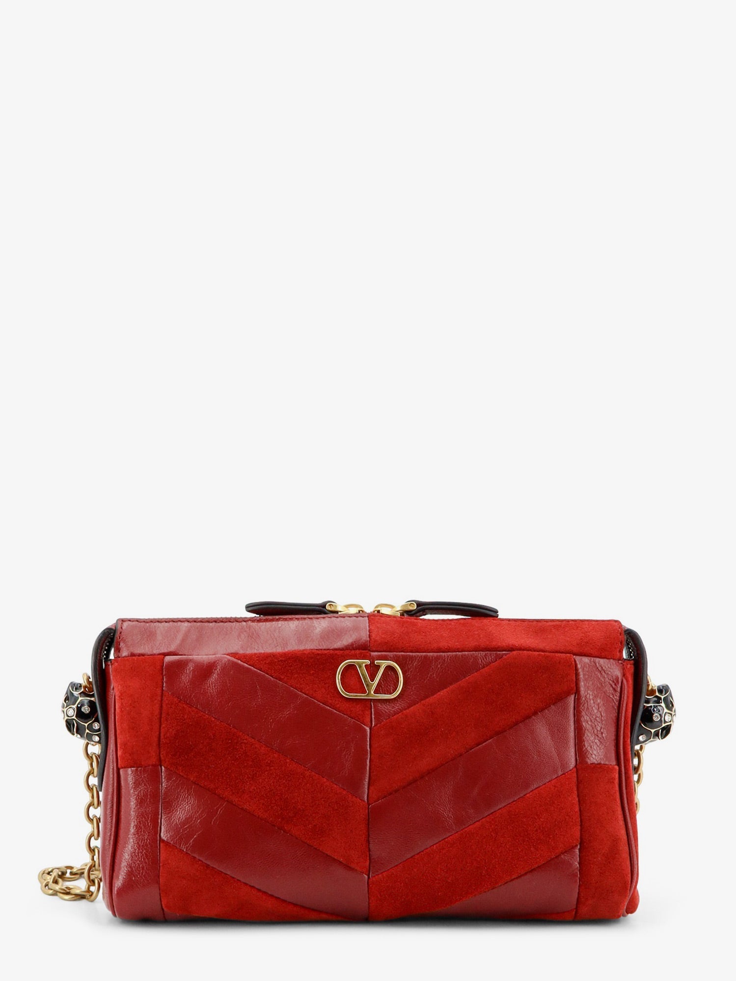 Valentino Panthea Suede And Leather Crossbody Bag
