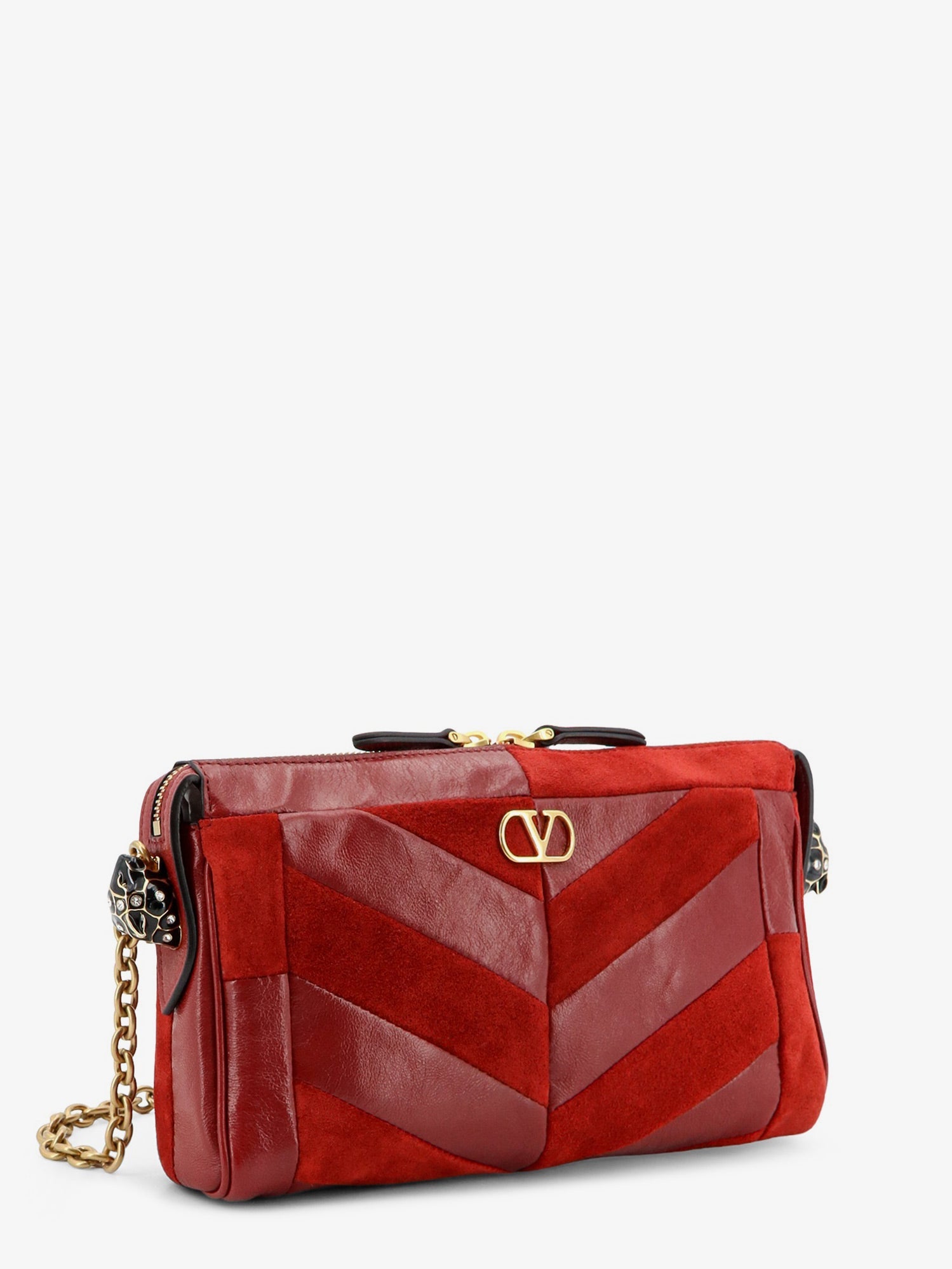 Valentino Panthea Suede And Leather Crossbody Bag