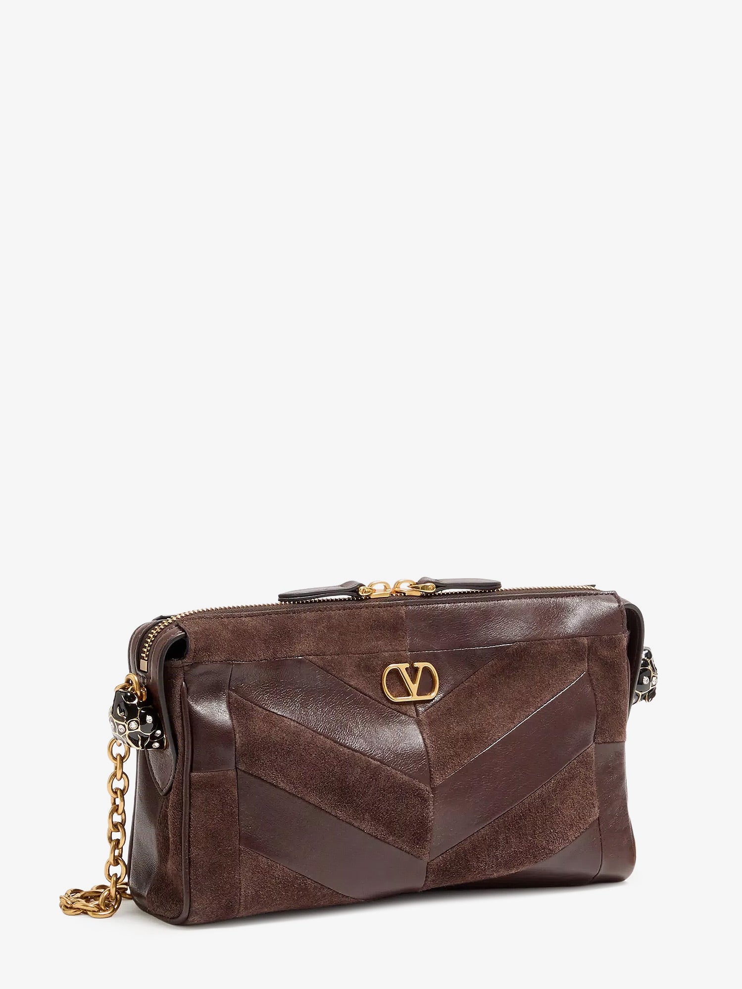 Valentino Panthea Suede And Leather Crossbody Bag