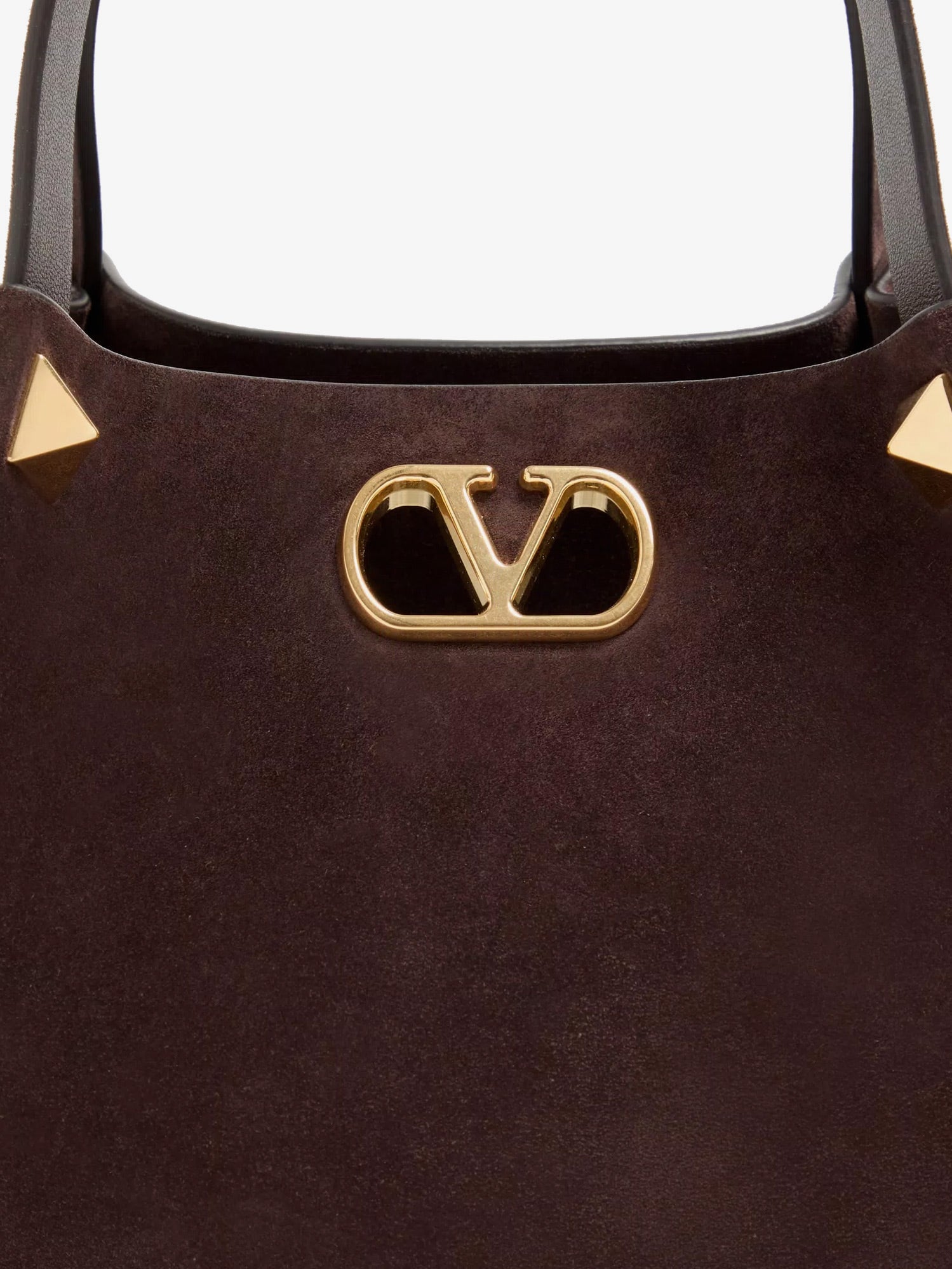 Valentino Suede Handbag With Metal Vlogo