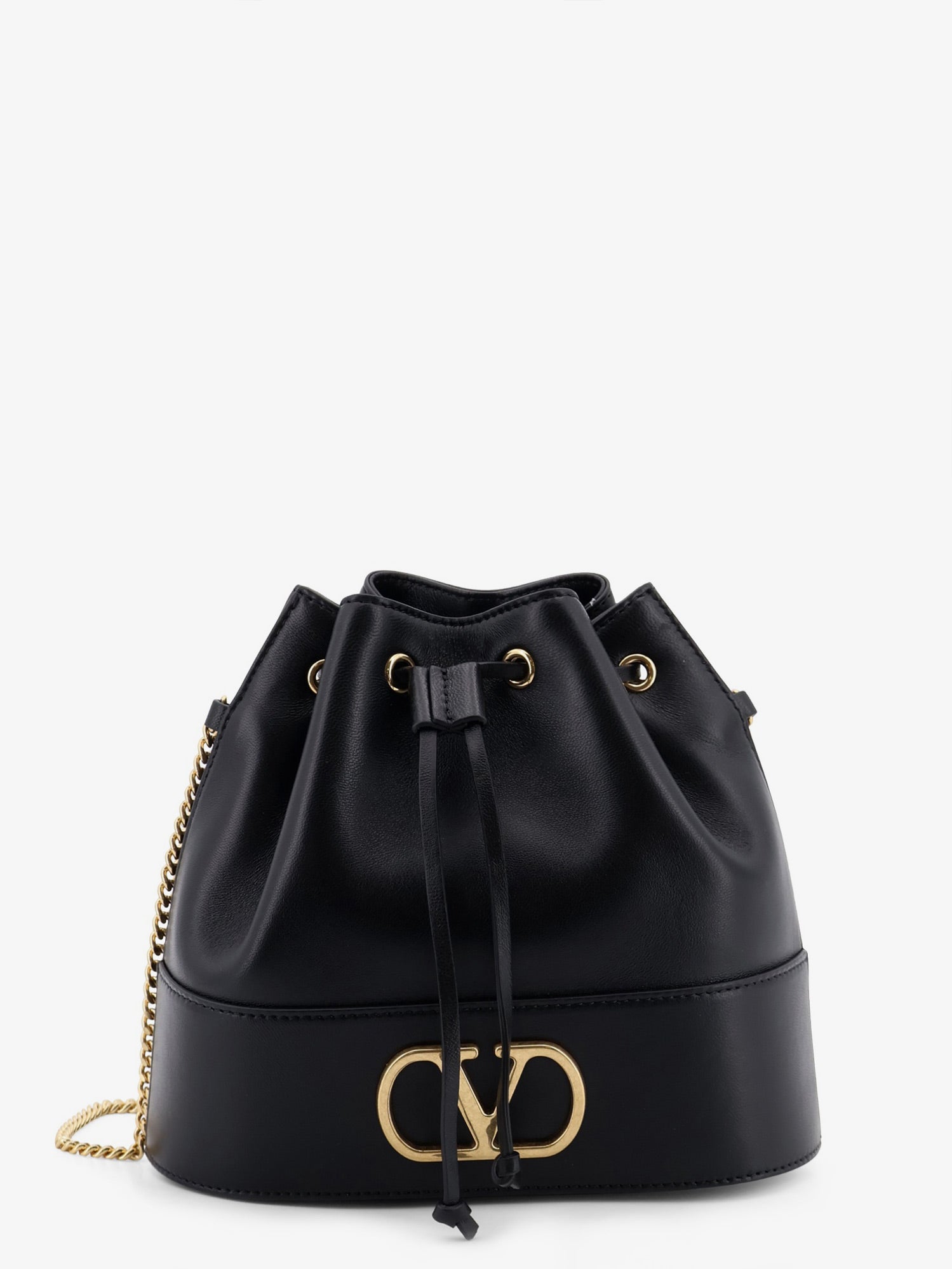 Valentino Vlogo Signature Leather Bucket Bag