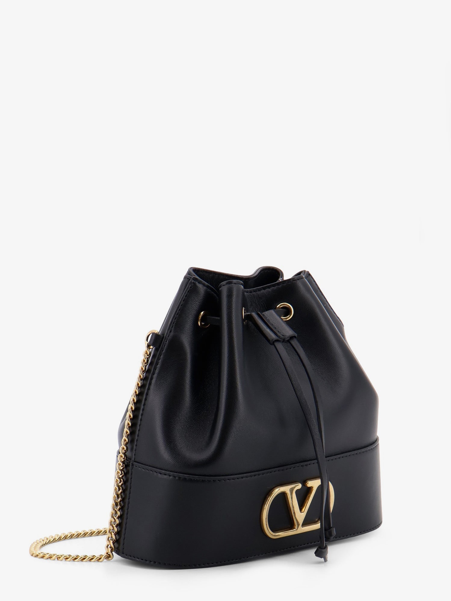 Valentino Vlogo Signature Leather Bucket Bag