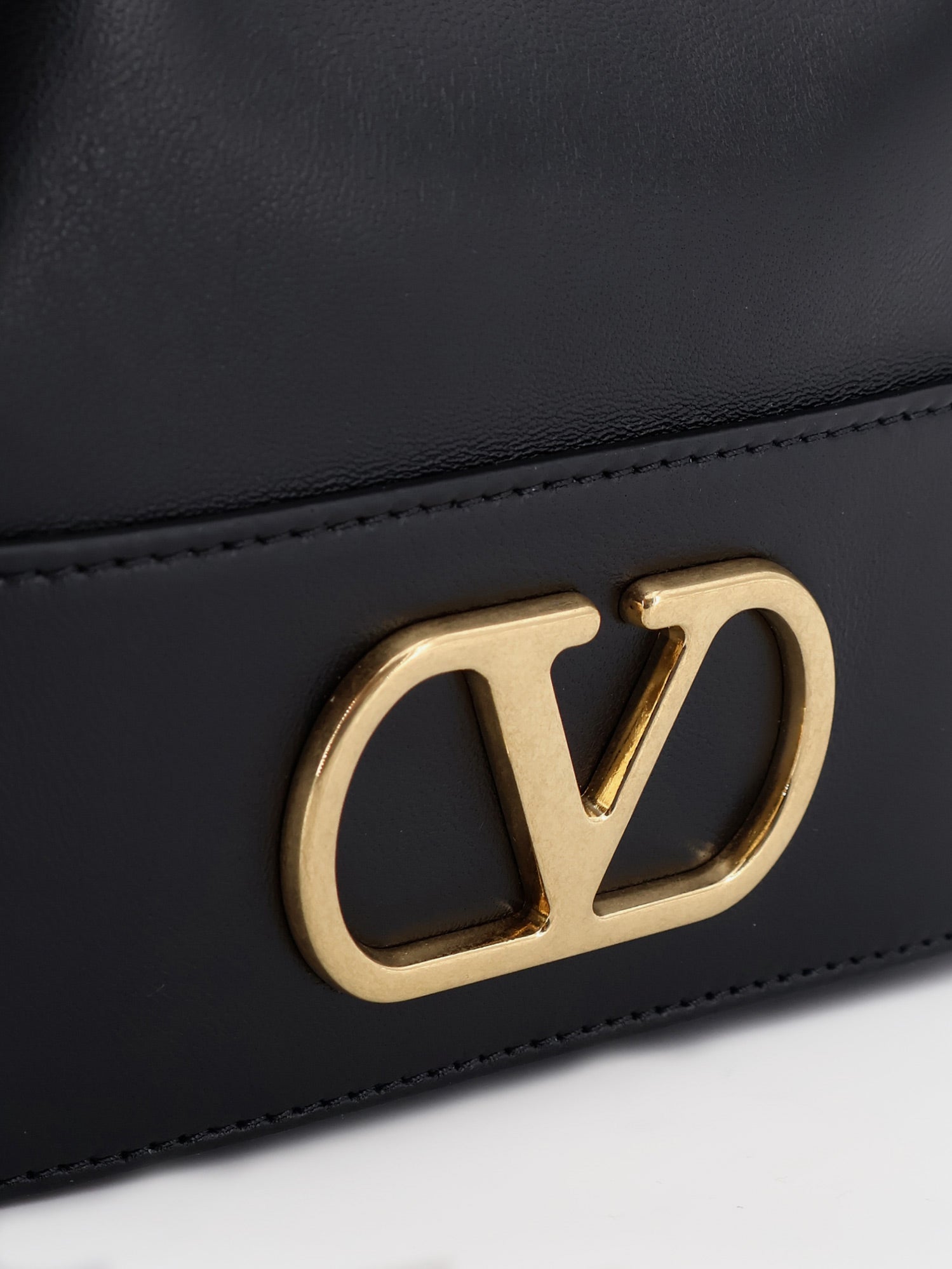Valentino Vlogo Signature Leather Bucket Bag