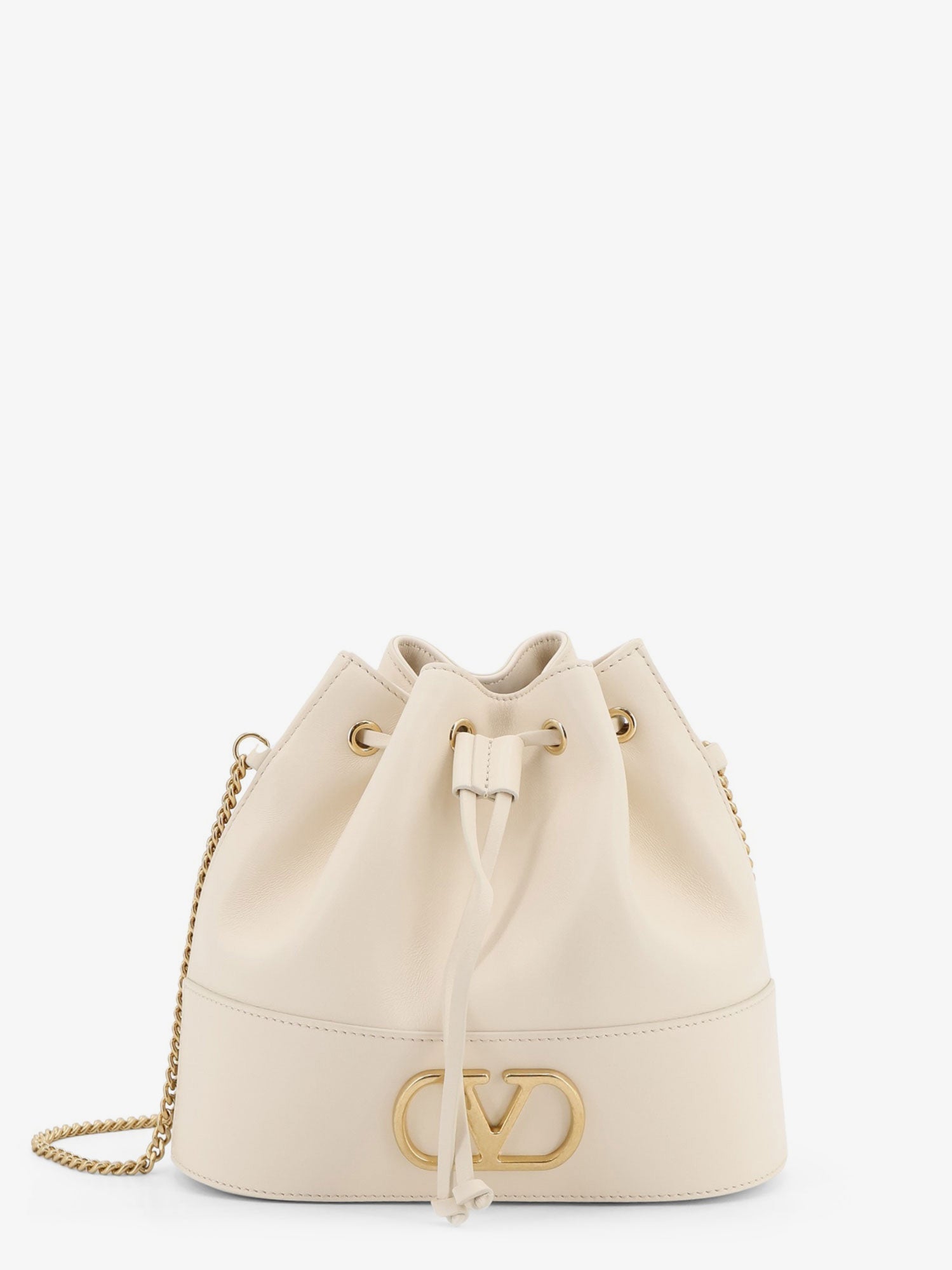 Valentino Vlogo Signature Leather Bucket Bag