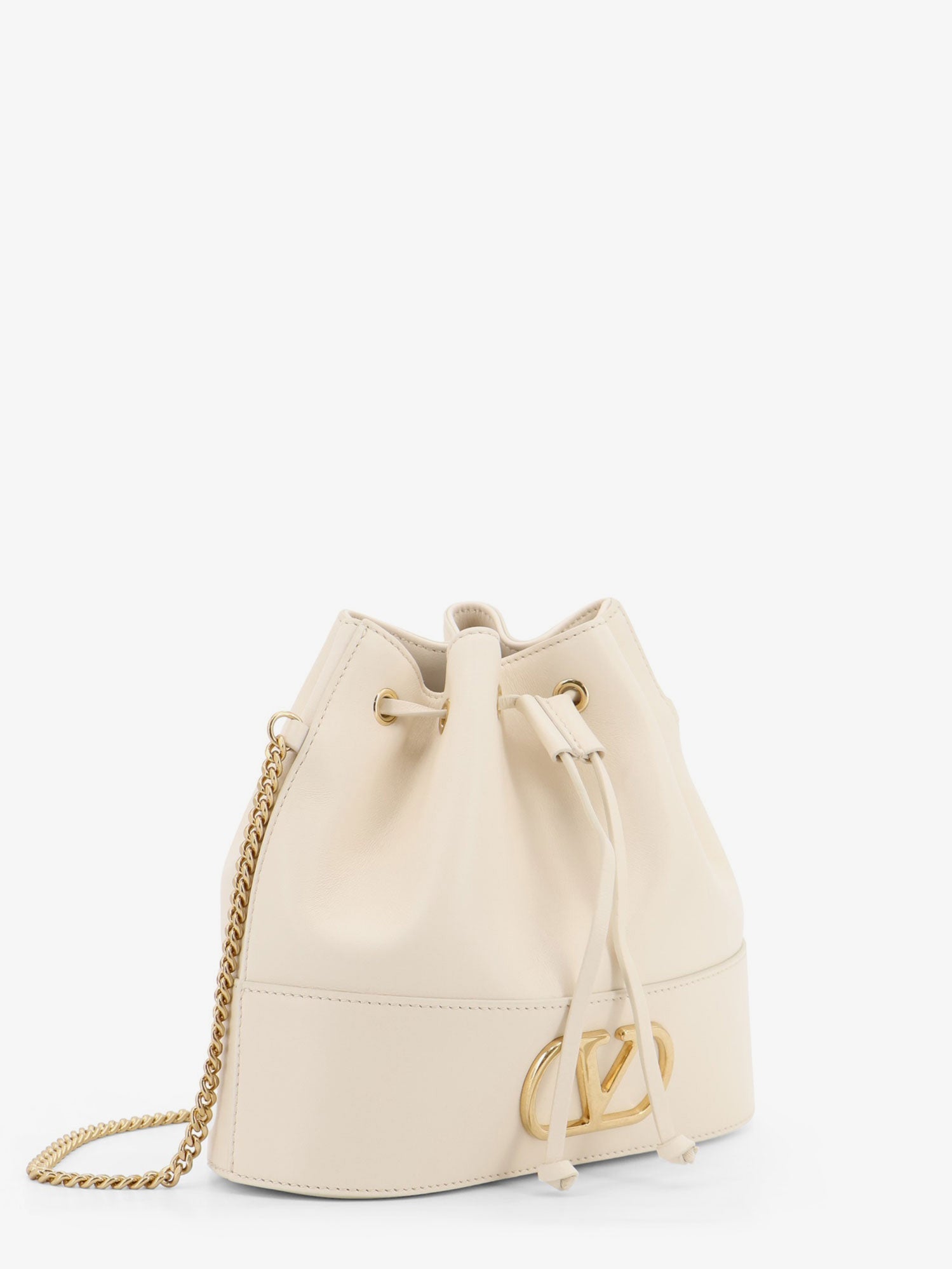 Valentino Vlogo Signature Leather Bucket Bag