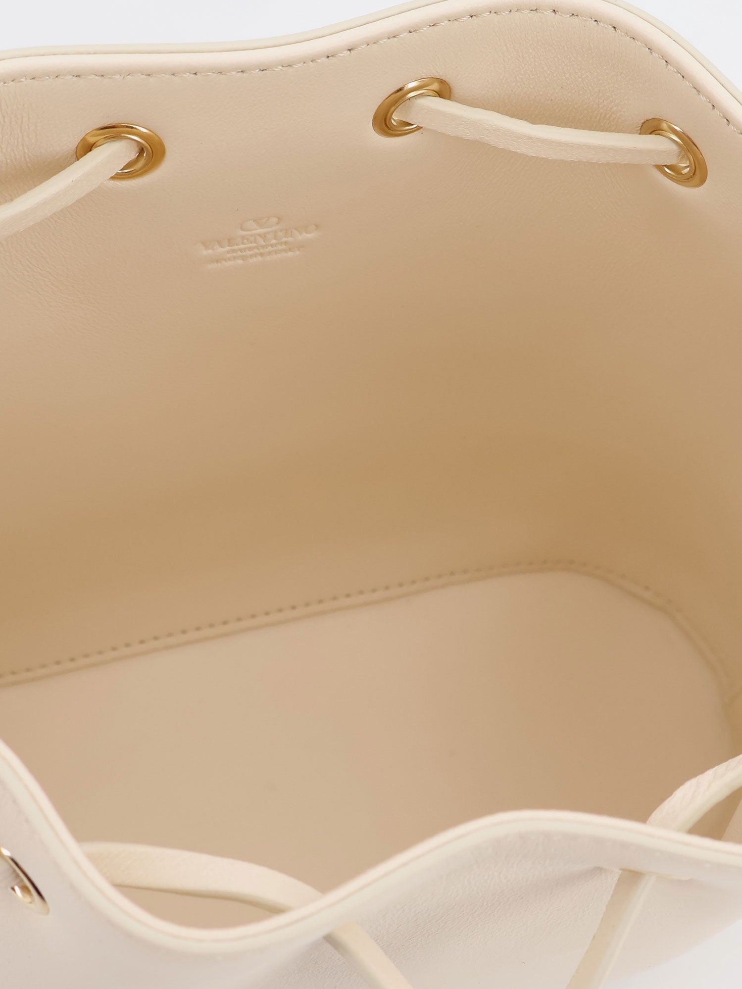 Valentino Vlogo Signature Leather Bucket Bag