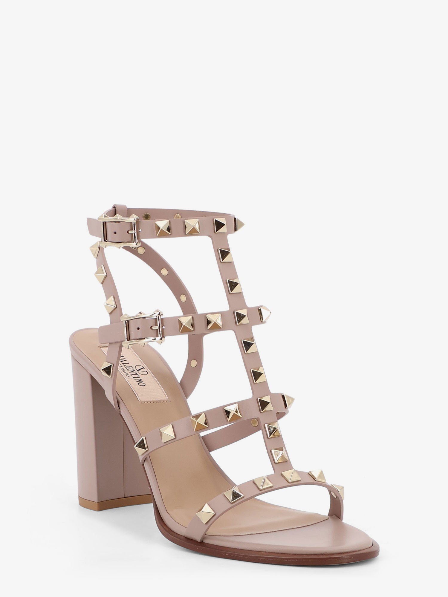 Valentino Rockstud Leather Sandals With Iconic All-over Studs